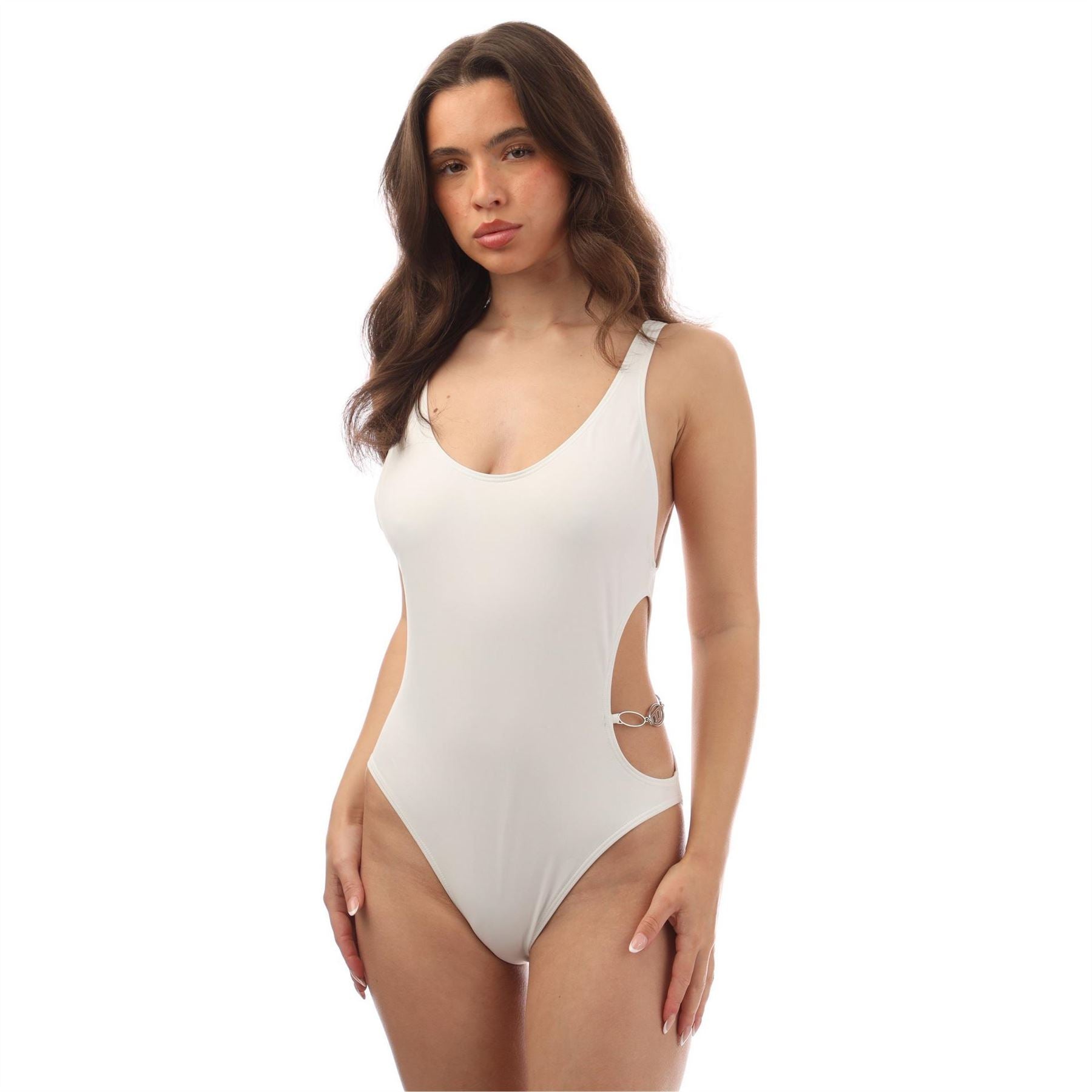 Diesel Solid Patterned Scoop Neck One-Piece Swimsuit