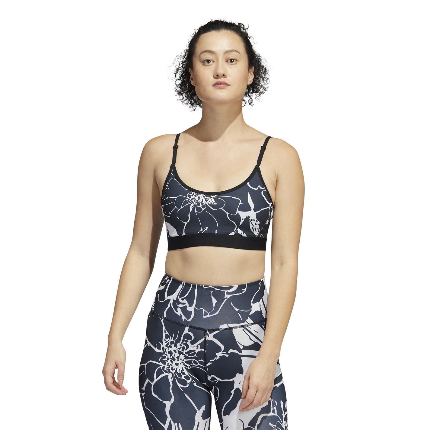 adidas Womens Flower Print Low Impact Sports Bra
