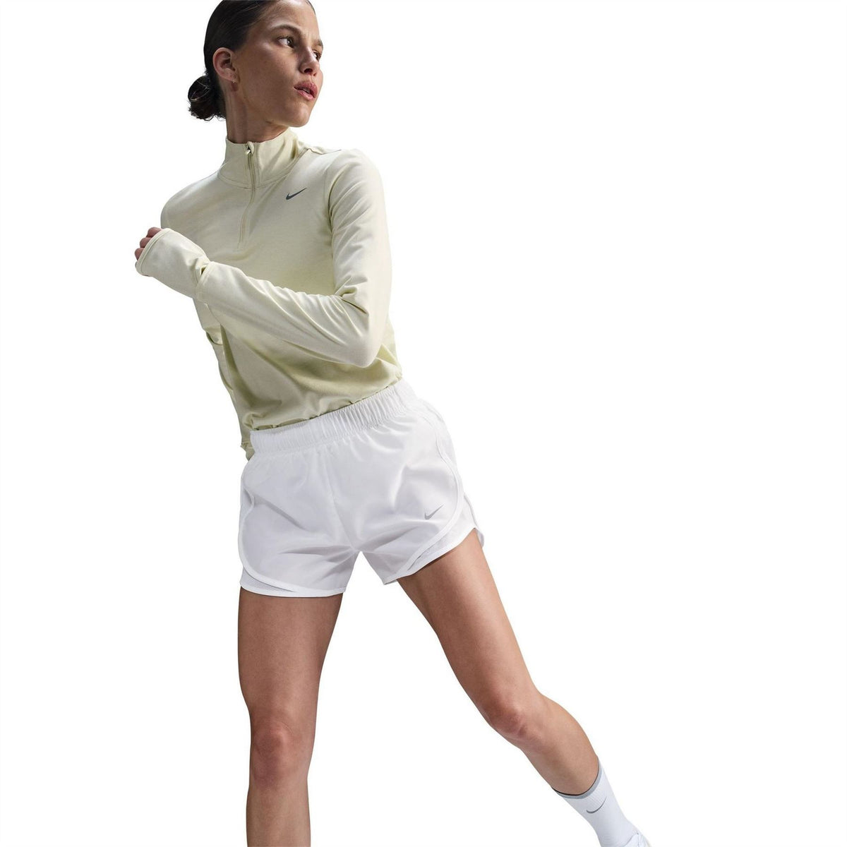 Nike Womens Tempo Dri Fit Mid Rise Brief Lined Running Shorts