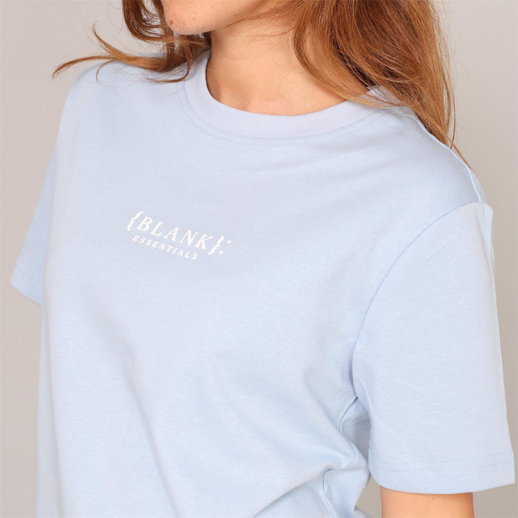 Blank Essentials Embroidered Text Graphic Crew Neck Short Sleeve Boyfriend T-Shirt