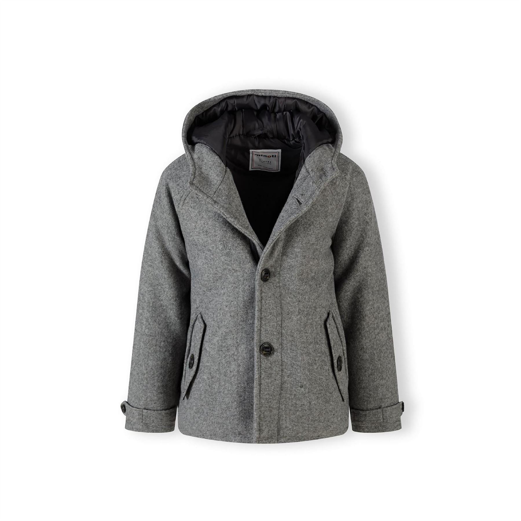 Minoti Boys Coat Button Fastening Grey