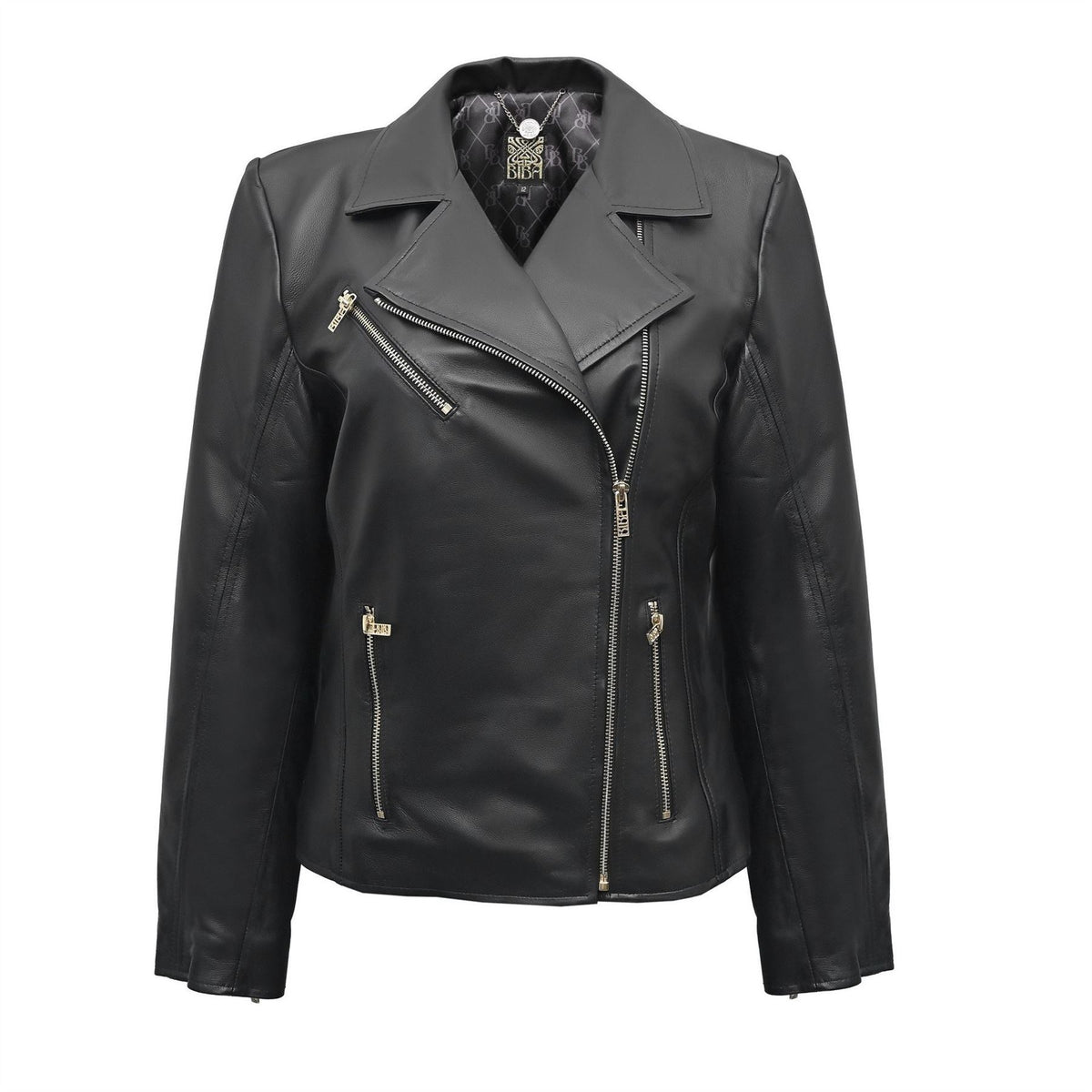 Biba Genuine Sheepskin Biker 4 Pocket Leather Jacket