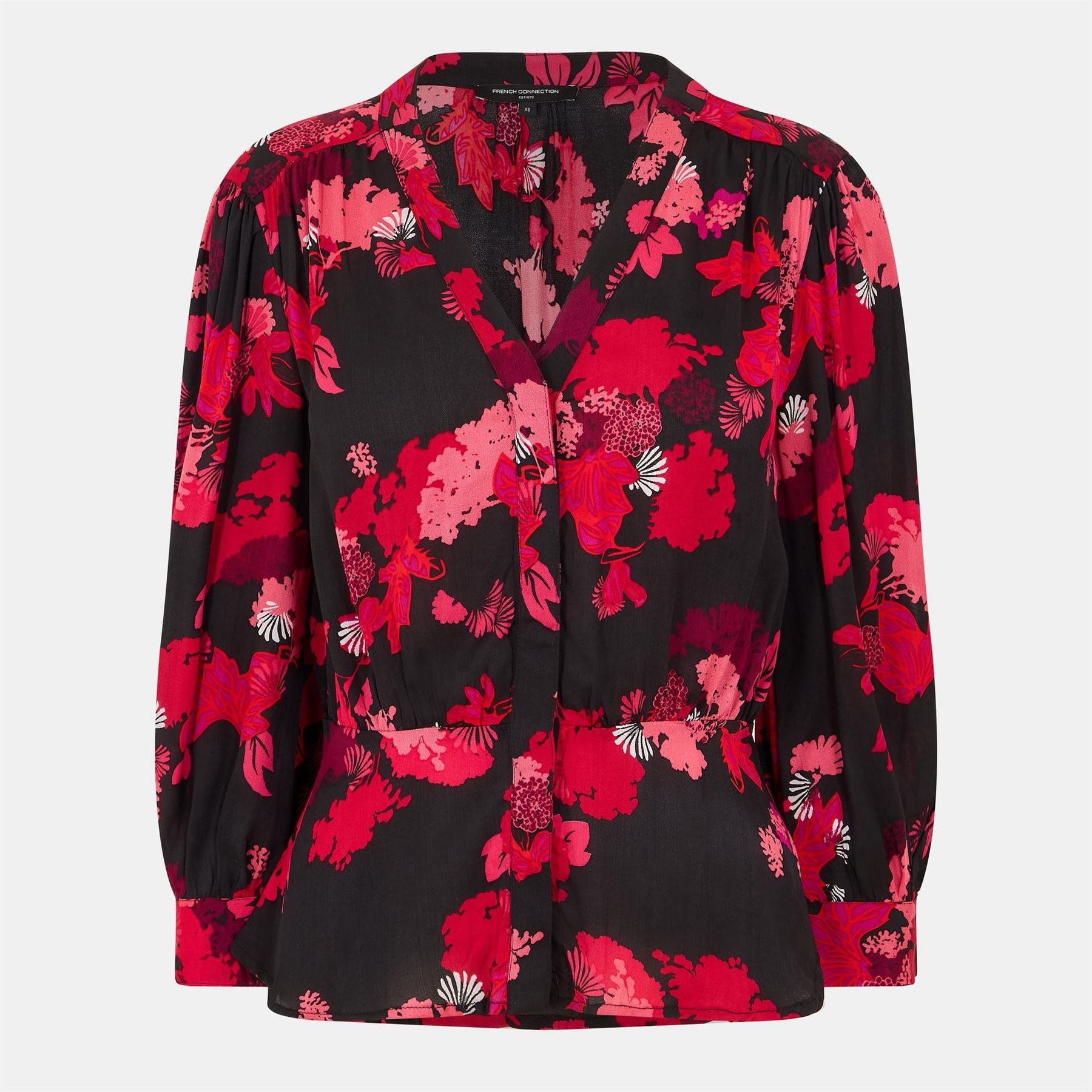 French Connection Chiara Balloon Sleeve Long Patterned Shirt