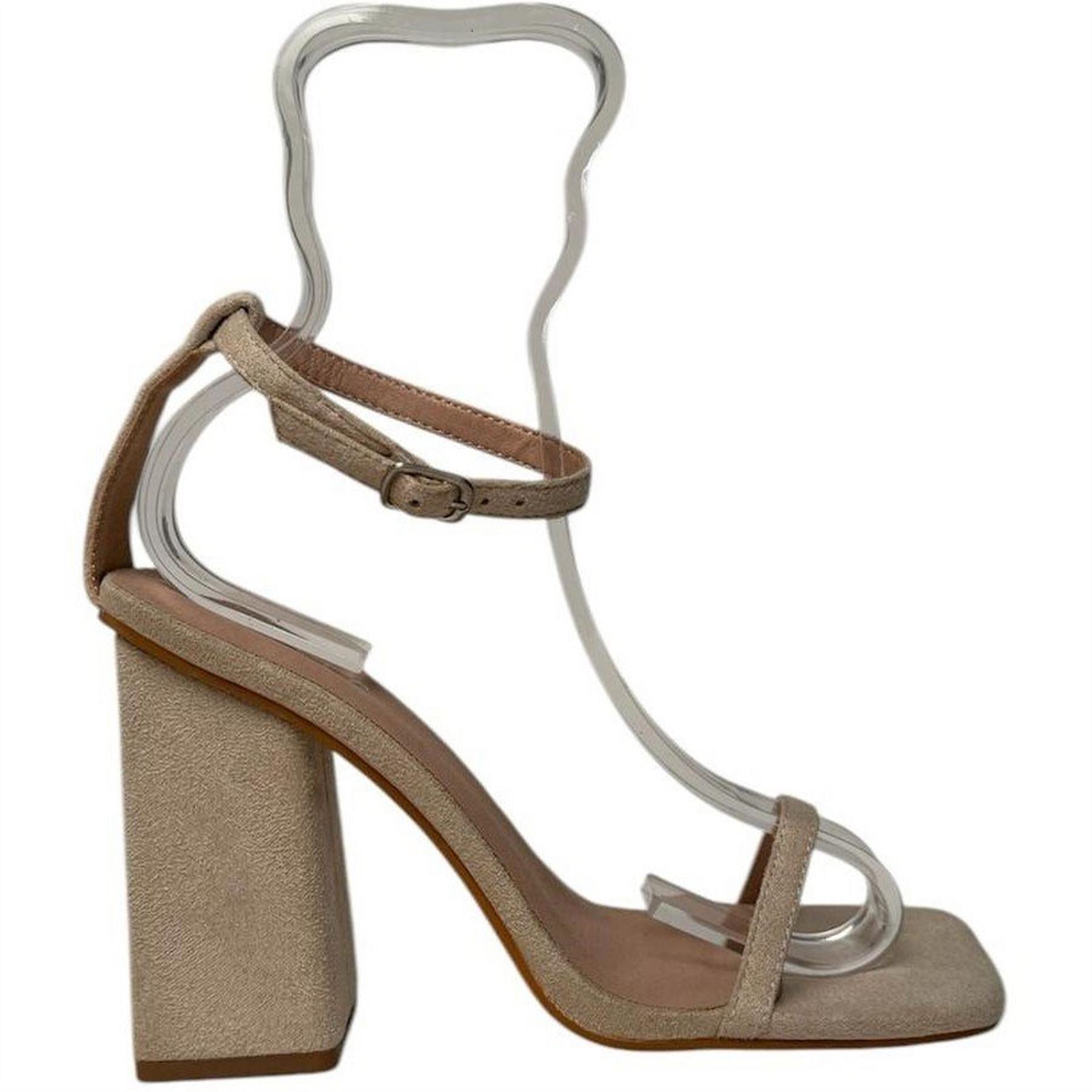 Chic High Heel Block Heel Open Toe Sandals