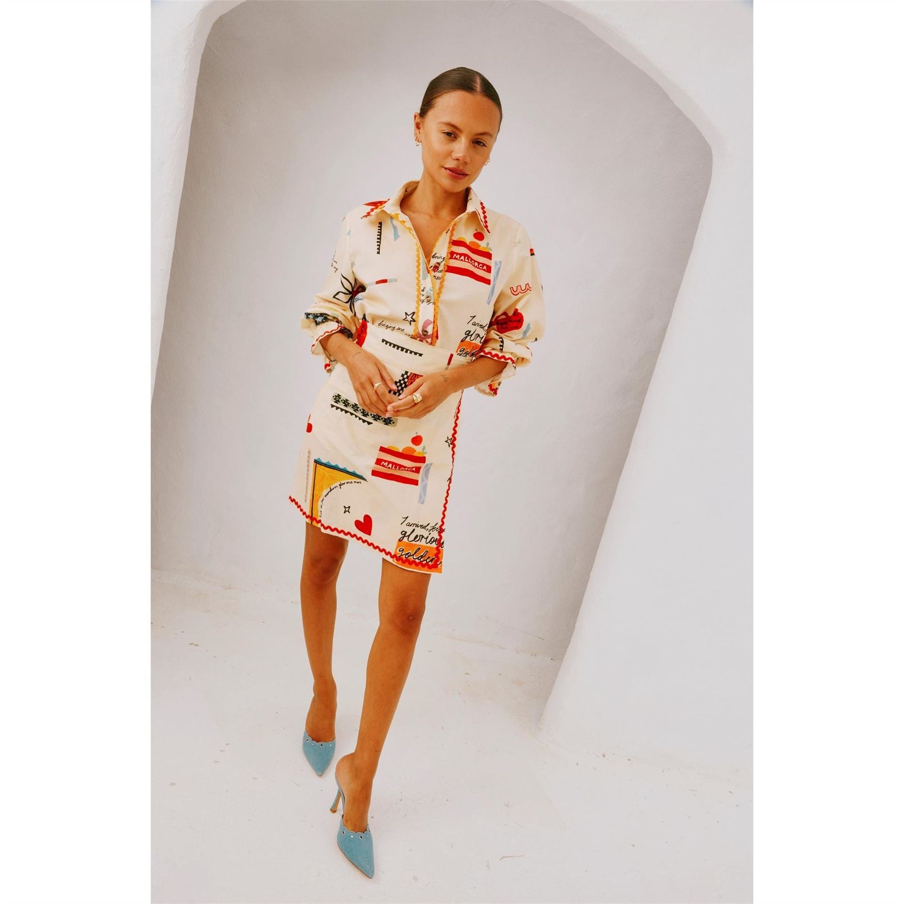 Never Fully Dressed Poema Geanie Long Sleeve Patterned Shirt