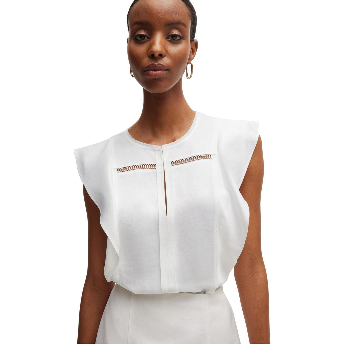 Boss Keyhole Neck Regular Fit Blouse