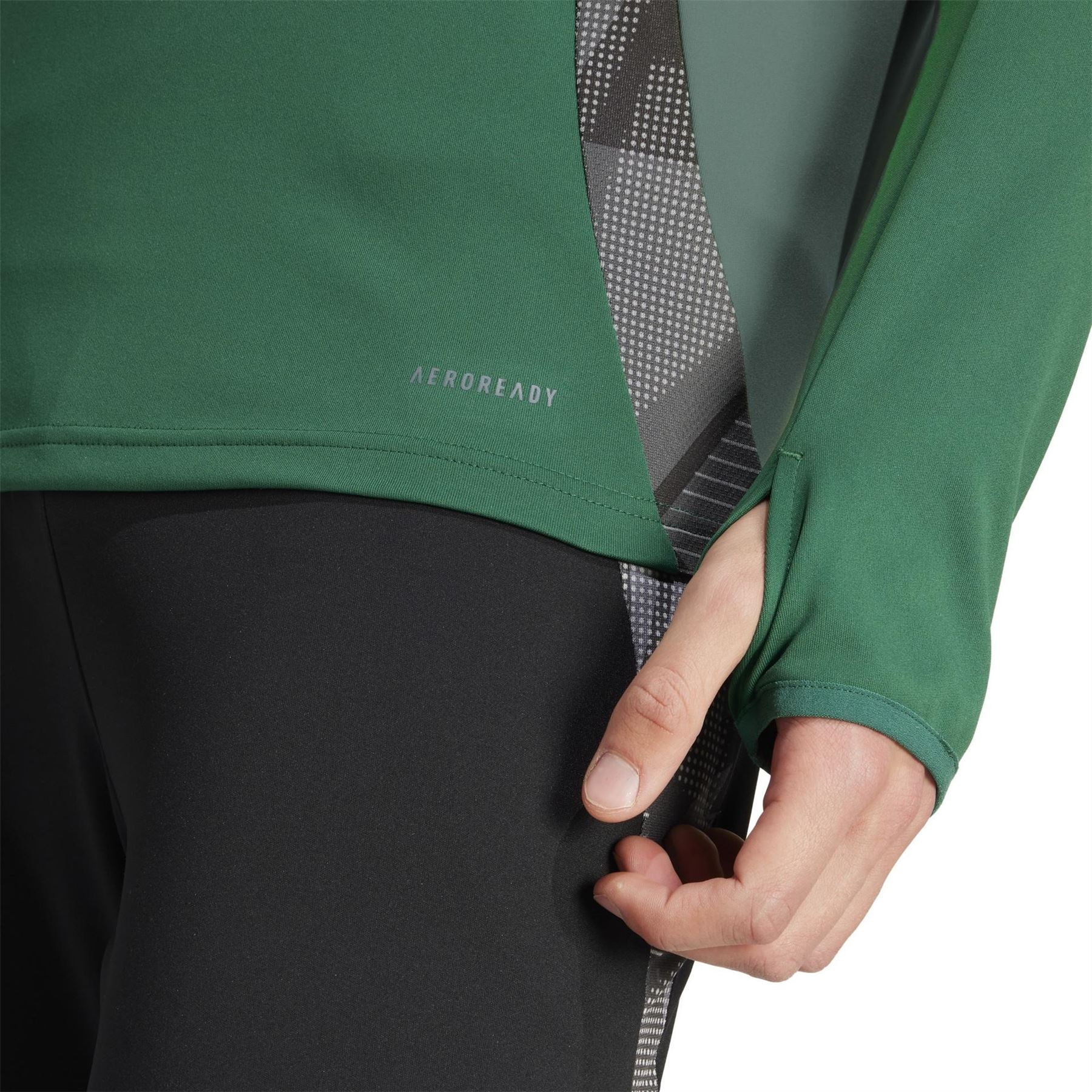 adidas Tiro24 Zip Neck Band Collar Long Sleeve Athletic Top