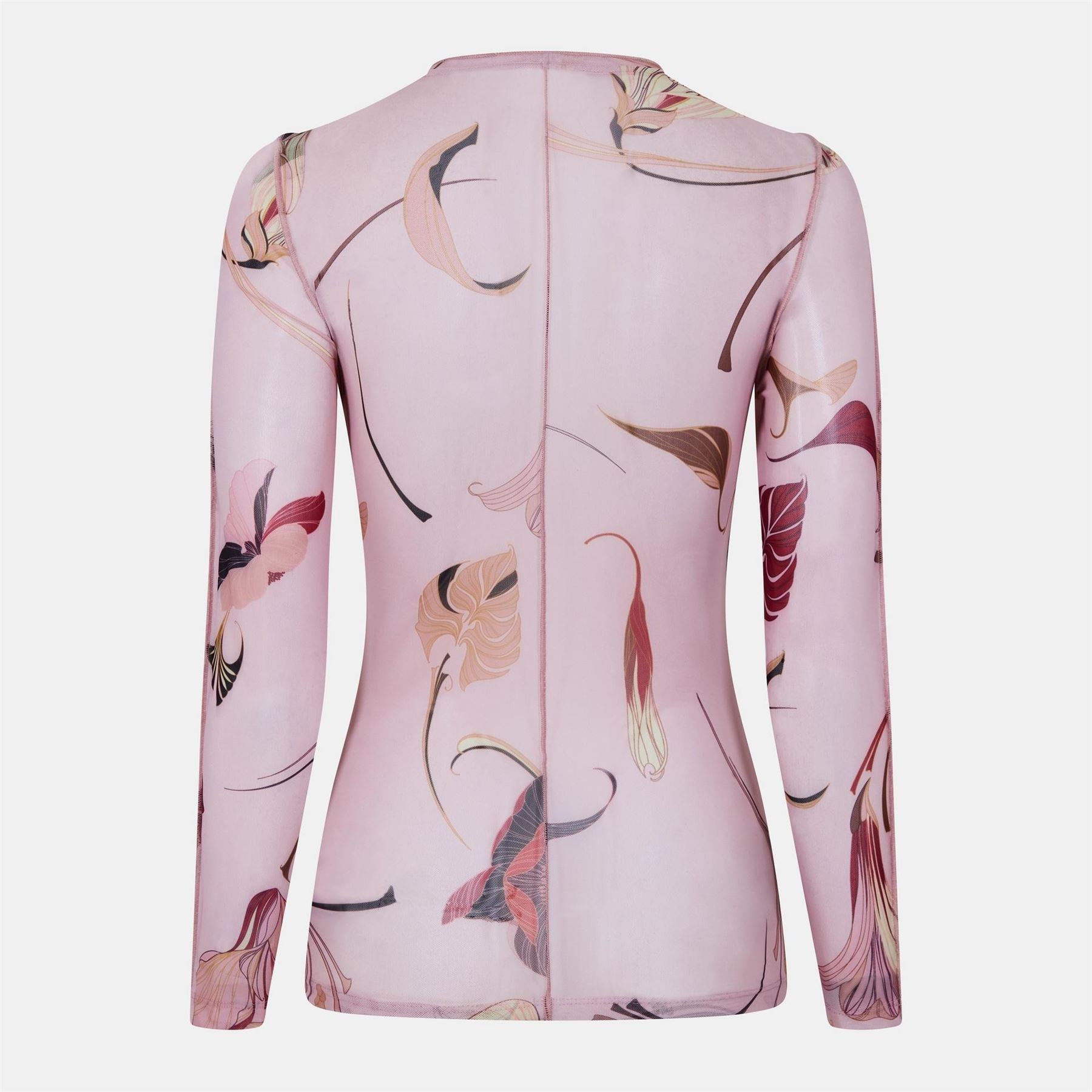Ted Baker Slim Fit Crew Neck Long Sleeve Mesh Top