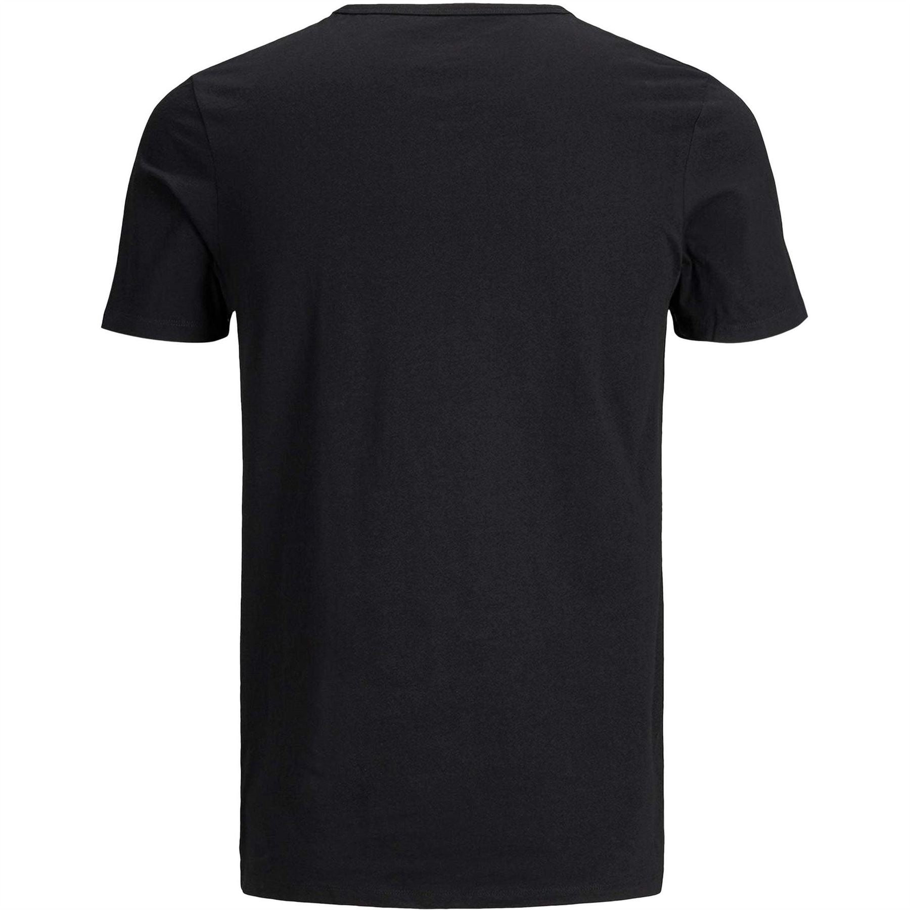 Jack and Jones Mens 2 Pack Short Sleeve V Neck T-Shirt