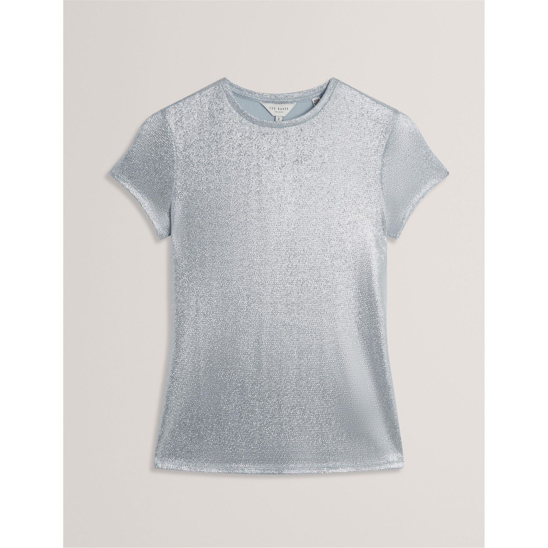 Ted Baker Metallic Crew Neck Short Sleeve Slim Fit T-Shirt