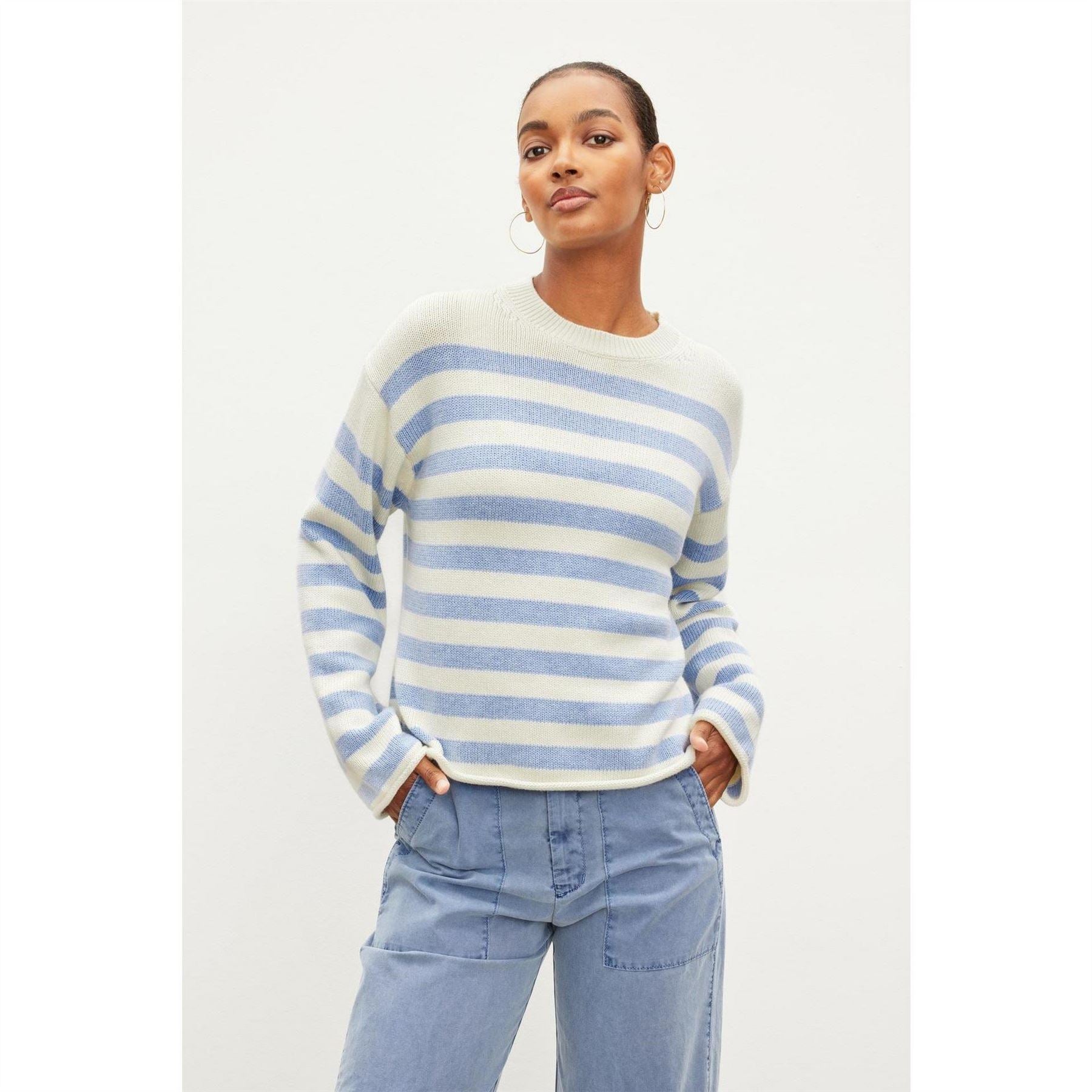 Velvet by Graham and Spencer Regular Fit Drop Shoulder Long Sleeve Sweater