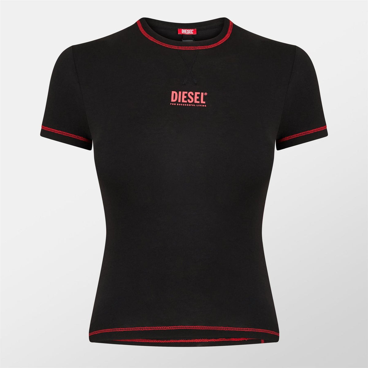 Diesel Maddie Cropped Lettering Slim Fit T-Shirt