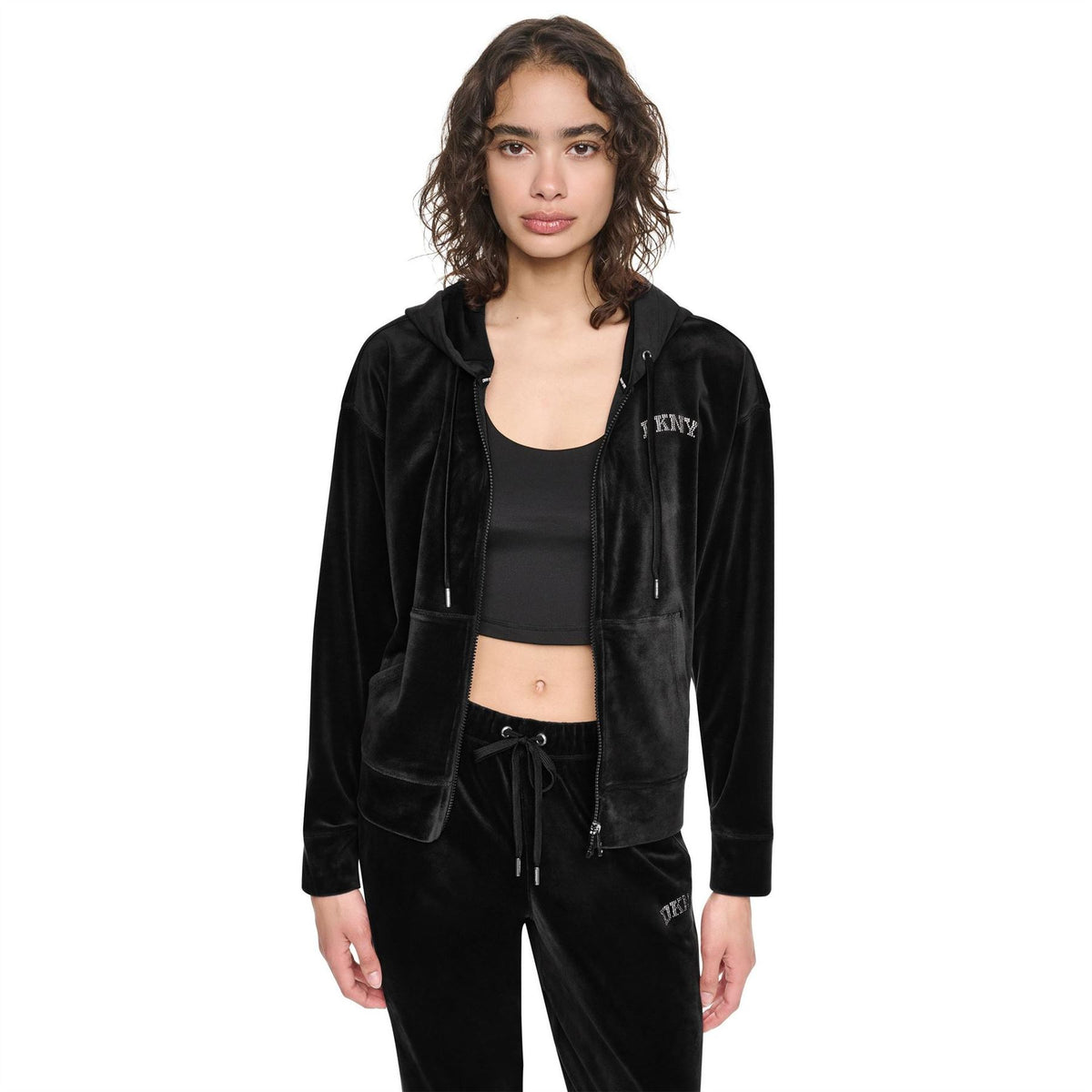 DKNY Velourdmt FulL-Zipullover Hoody Ld64