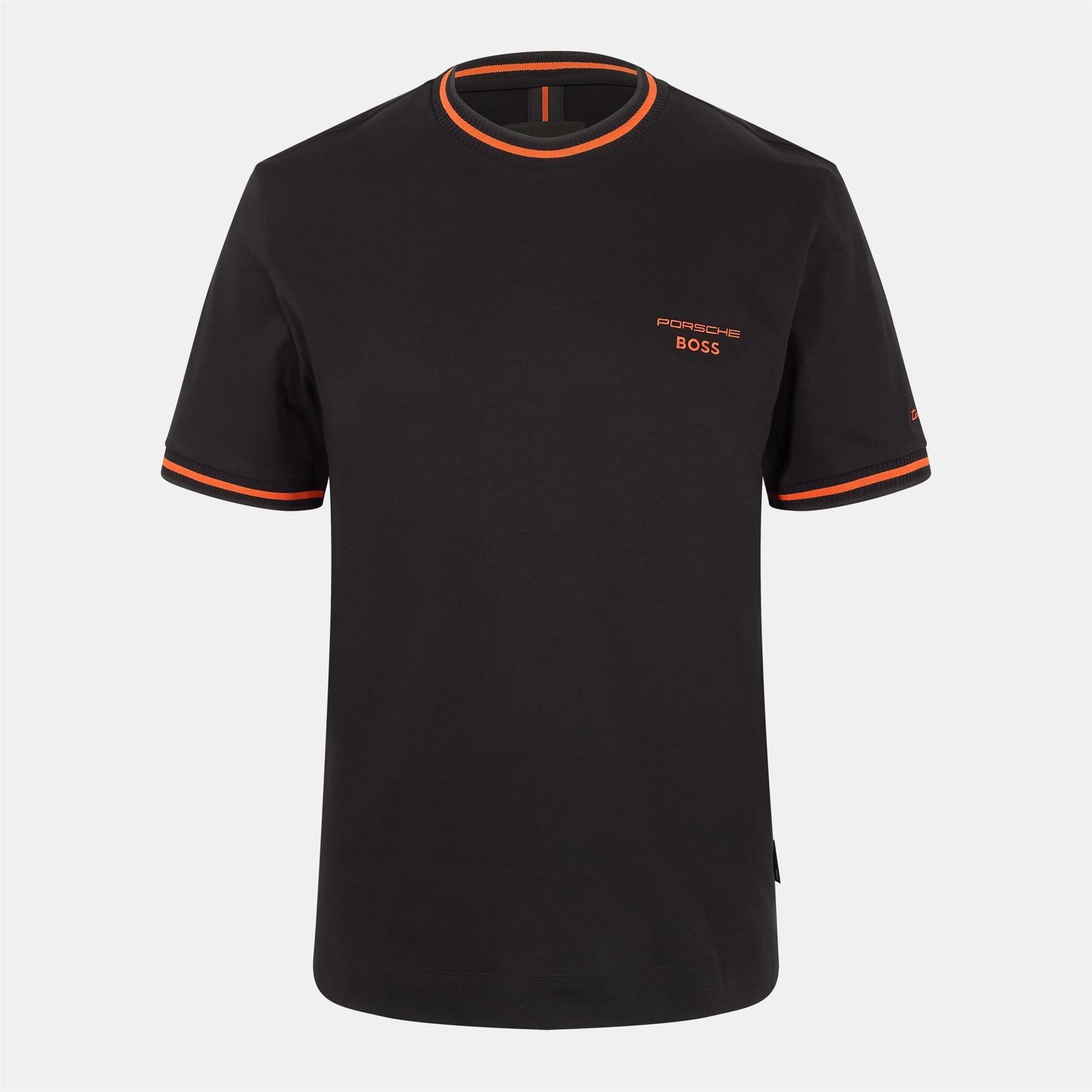 Boss Crew Neck Ribbed Collar Short Sleeve T-Shirt