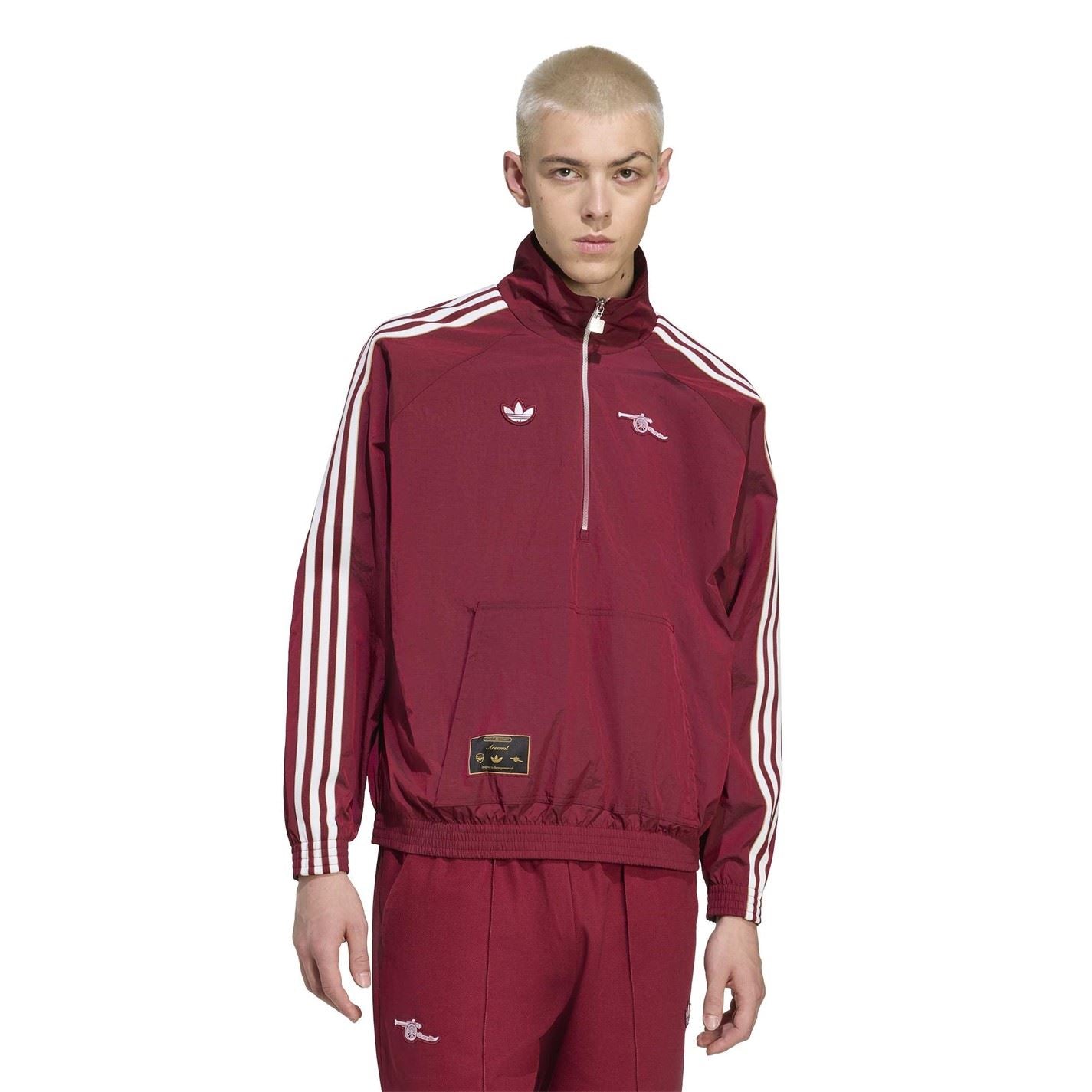 adidas Mens Arsenal Icons Half Zip Tracksuit Top