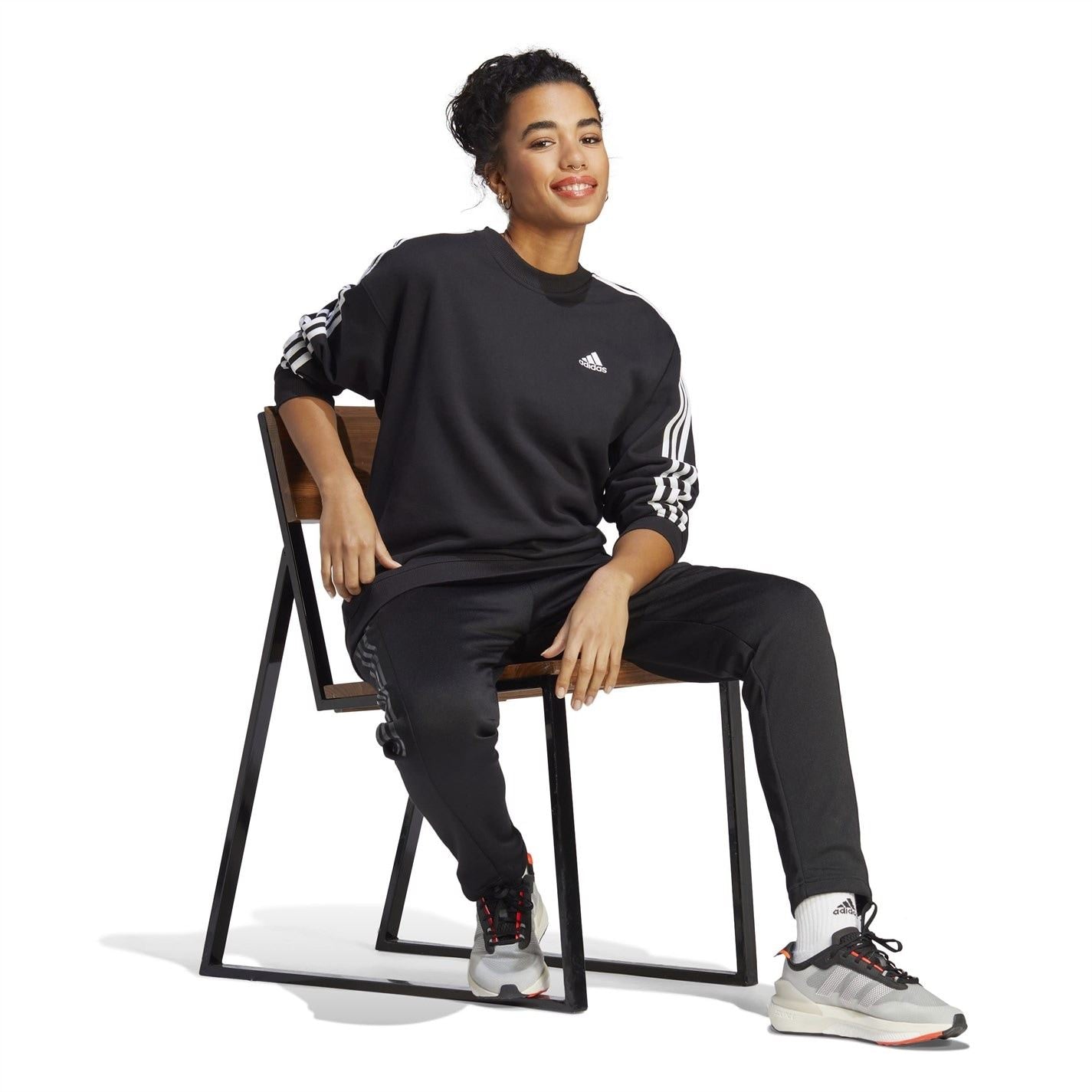 adidas Womens Studio Lounge 3 Stripes Sweatshirt