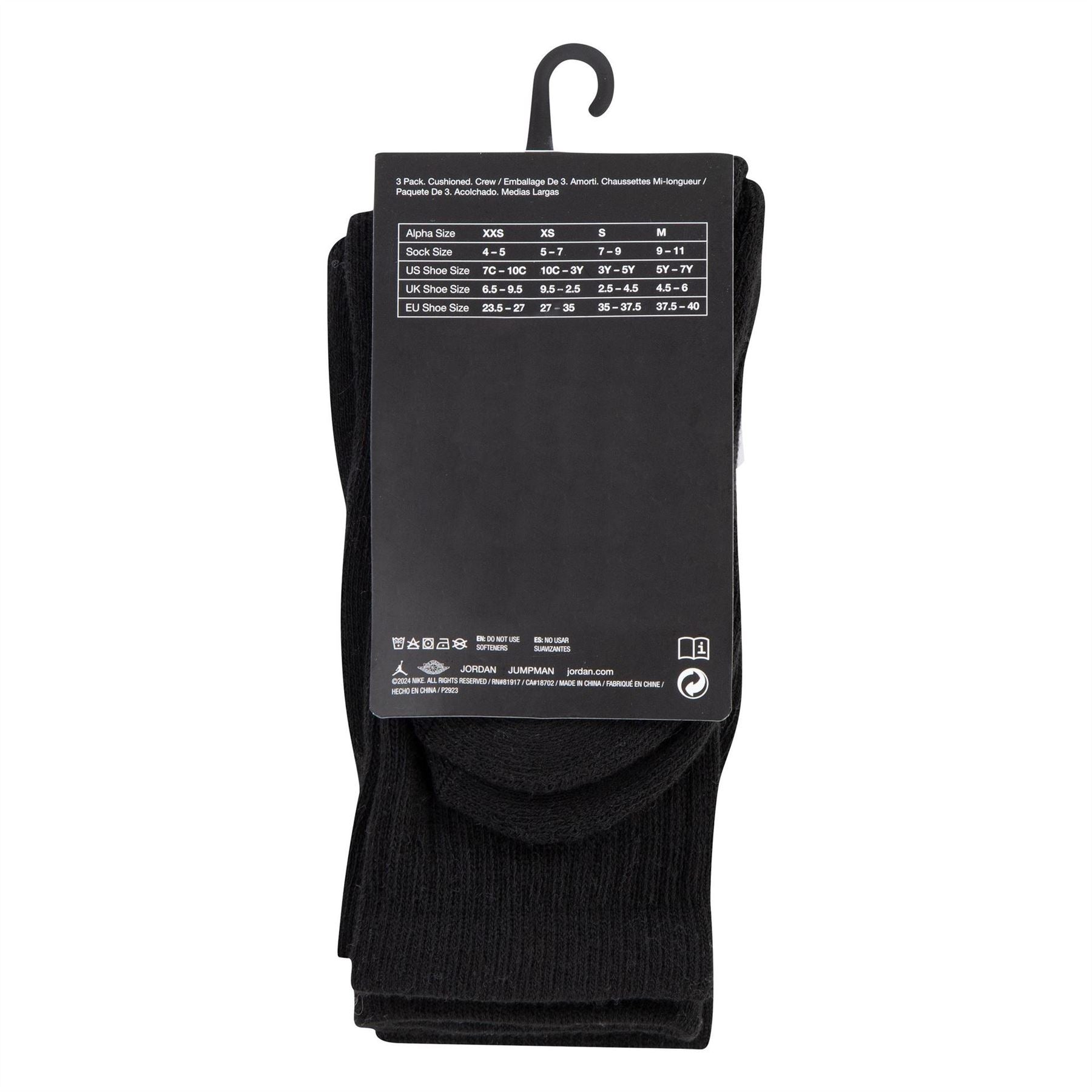 Air Jordan 3 Pack Crew Socks Childrens