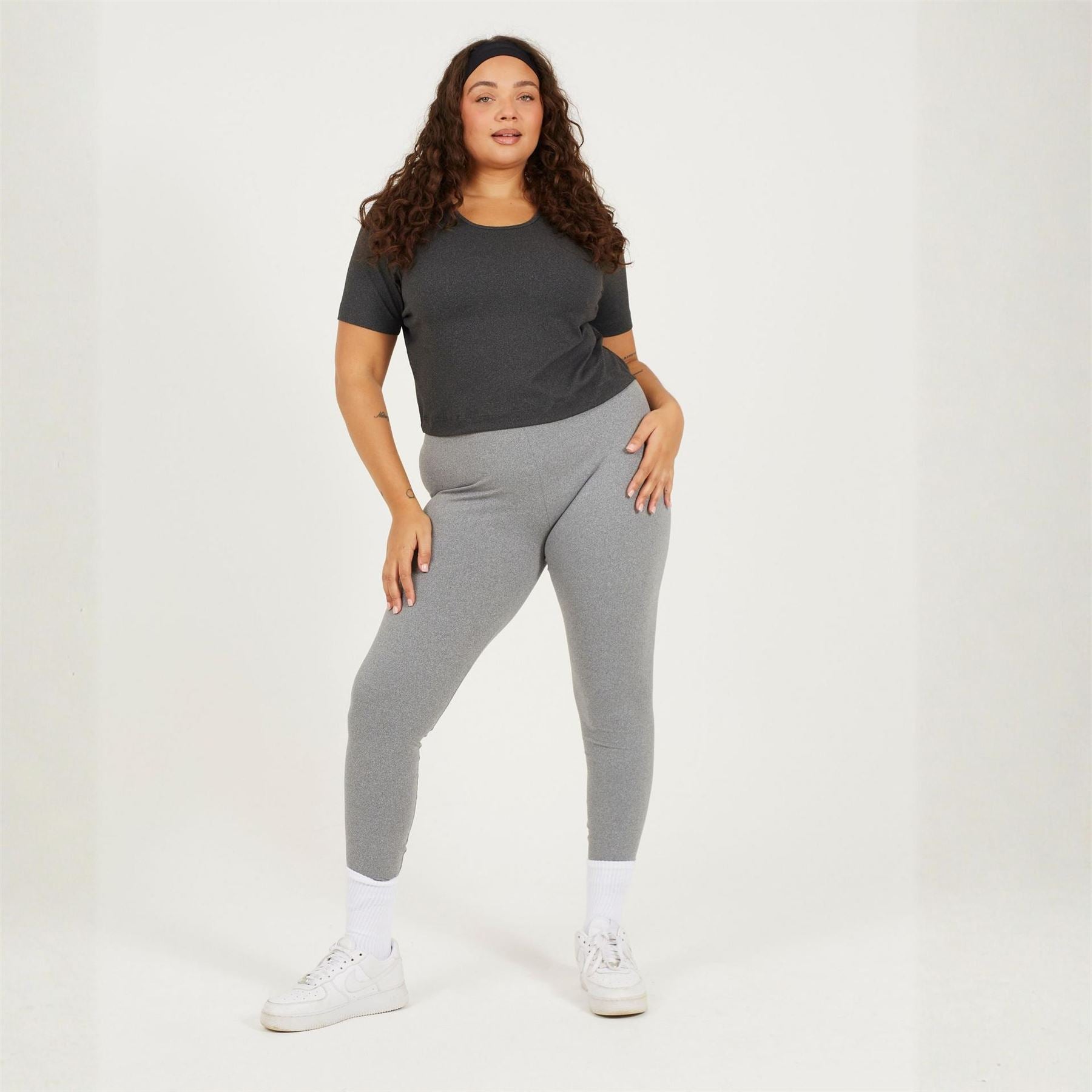 Brave Soul Womens Plus Size Cropped Round Neck T-Shirt
