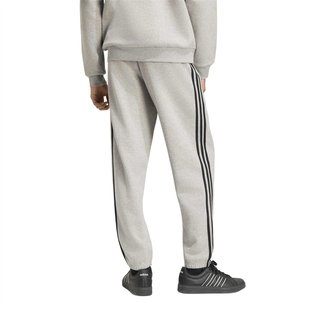 adidas Fleece Tapered Cuff 3 Stripes Joggers M