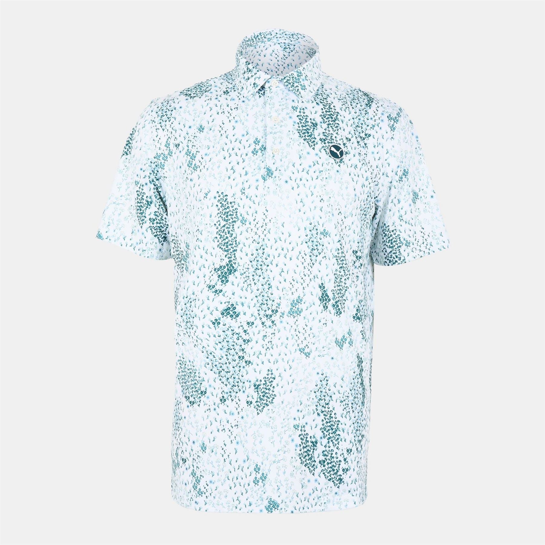 Puma Short Sleeve Performance Polo Shirt White Glow Size Options