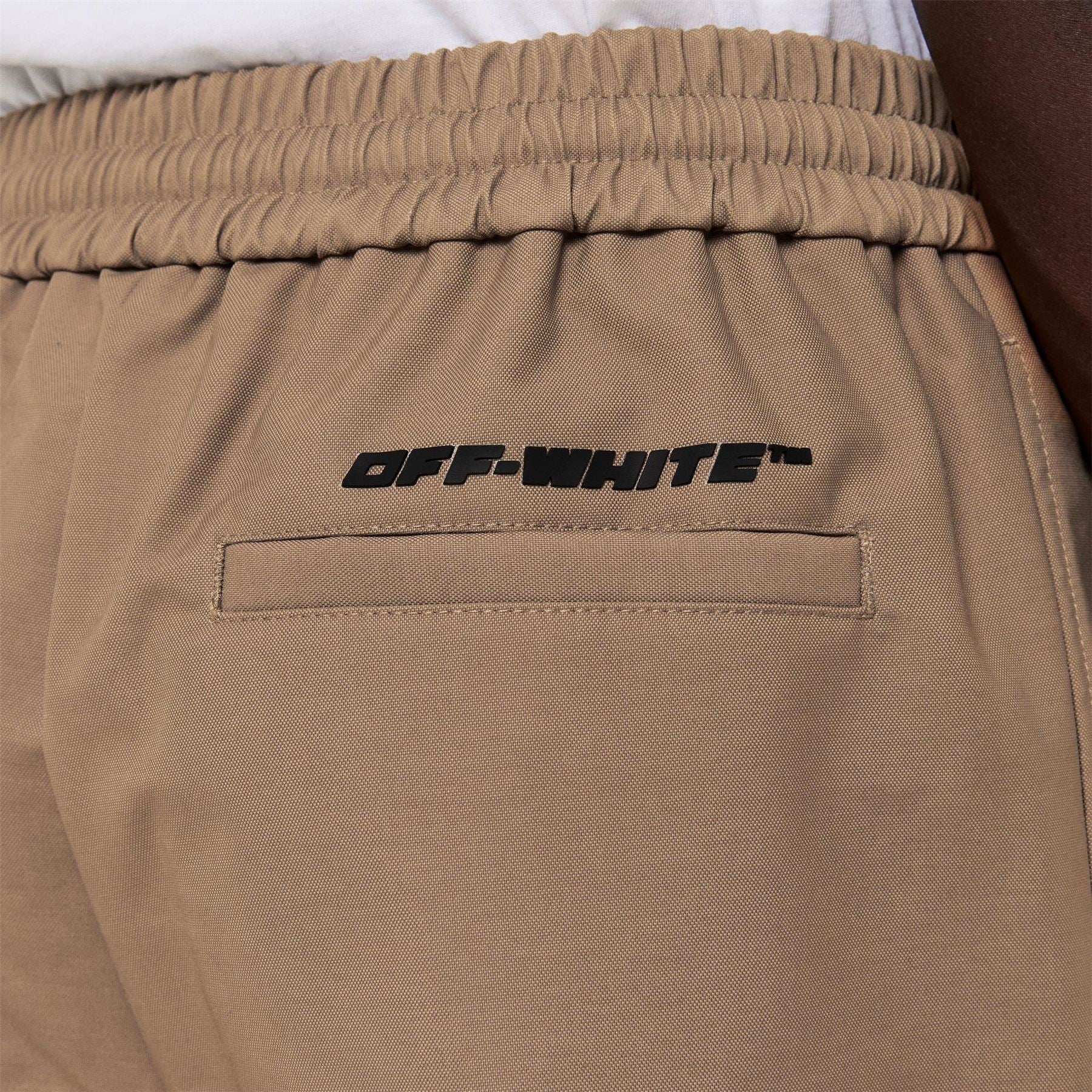 Off White Canvas Utility Wide Leg Cargo Pants