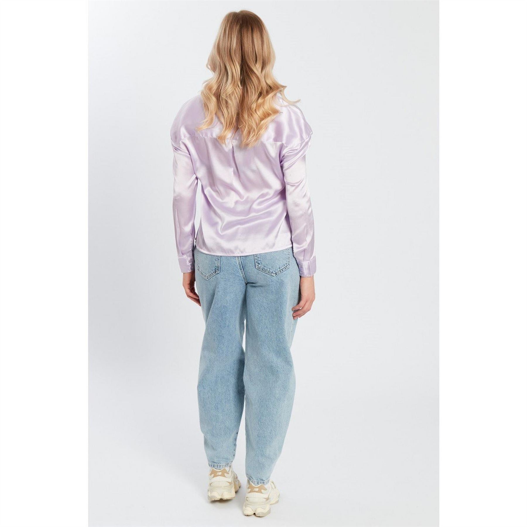 Influence Relaxed Fit Long Sleeve Satin Shirt