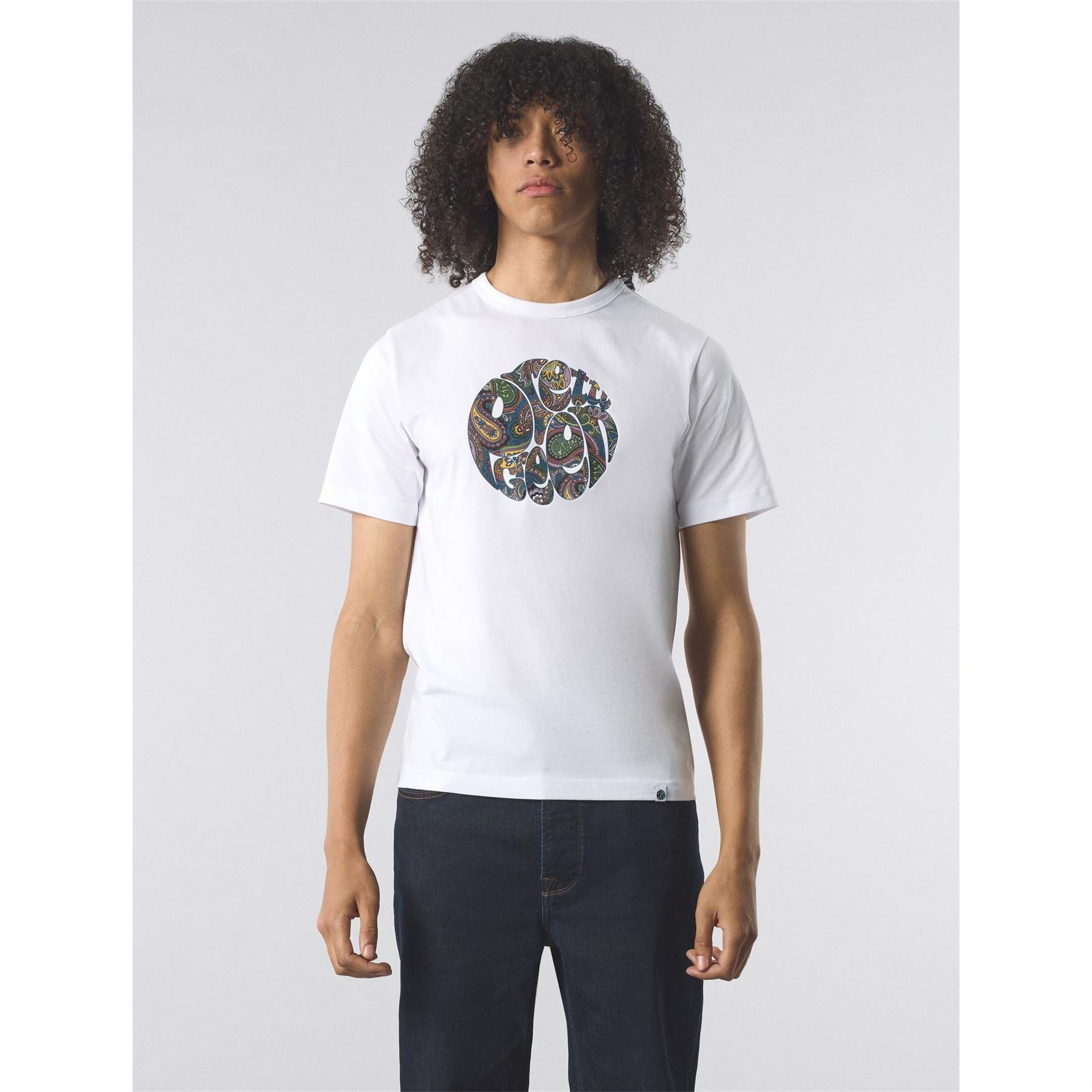 Pretty Green Paisley Crew Neck Short Sleeve T-Shirt
