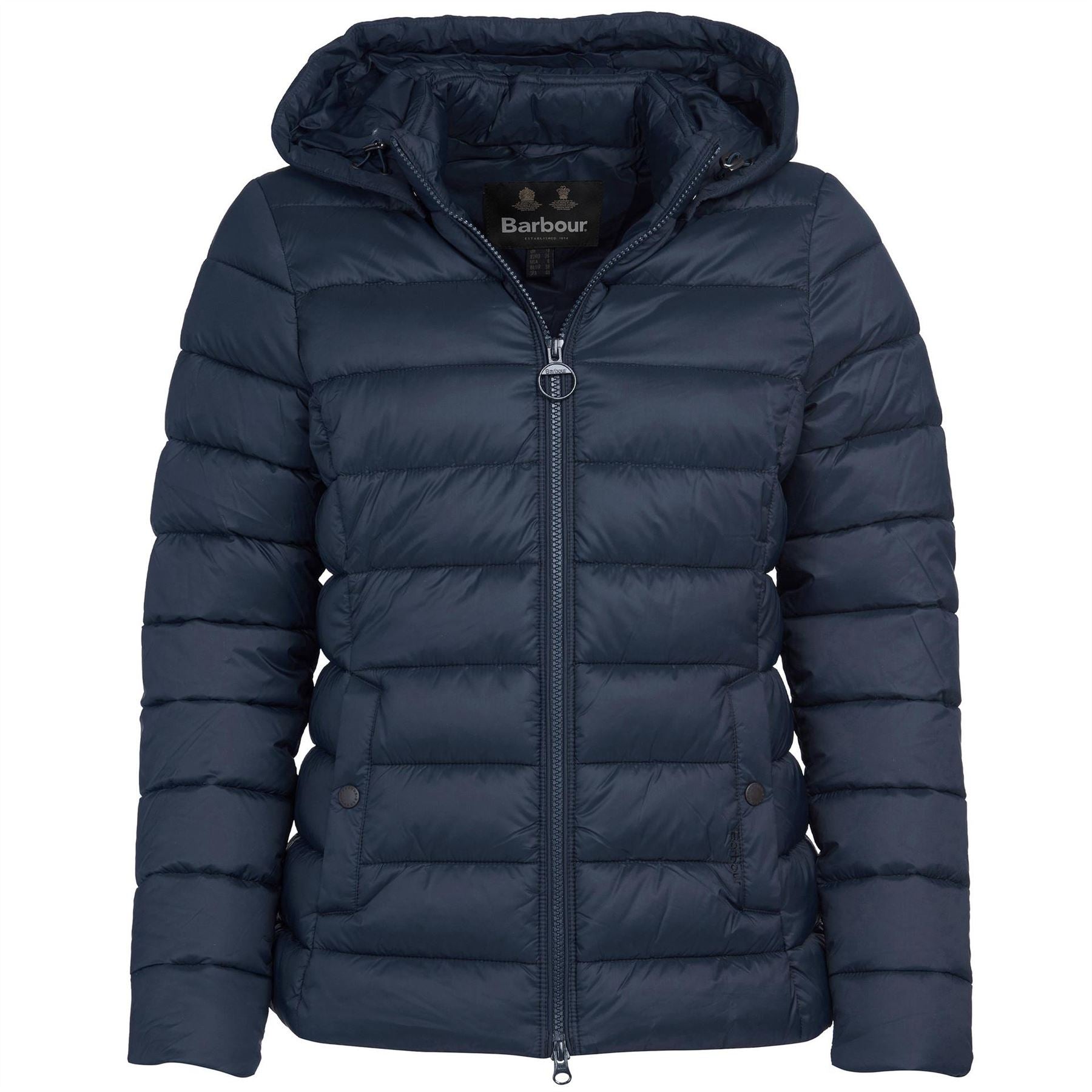 Barbour Shaw Quilted Detachable Hood Long Sleeve Short Puffer Jacket