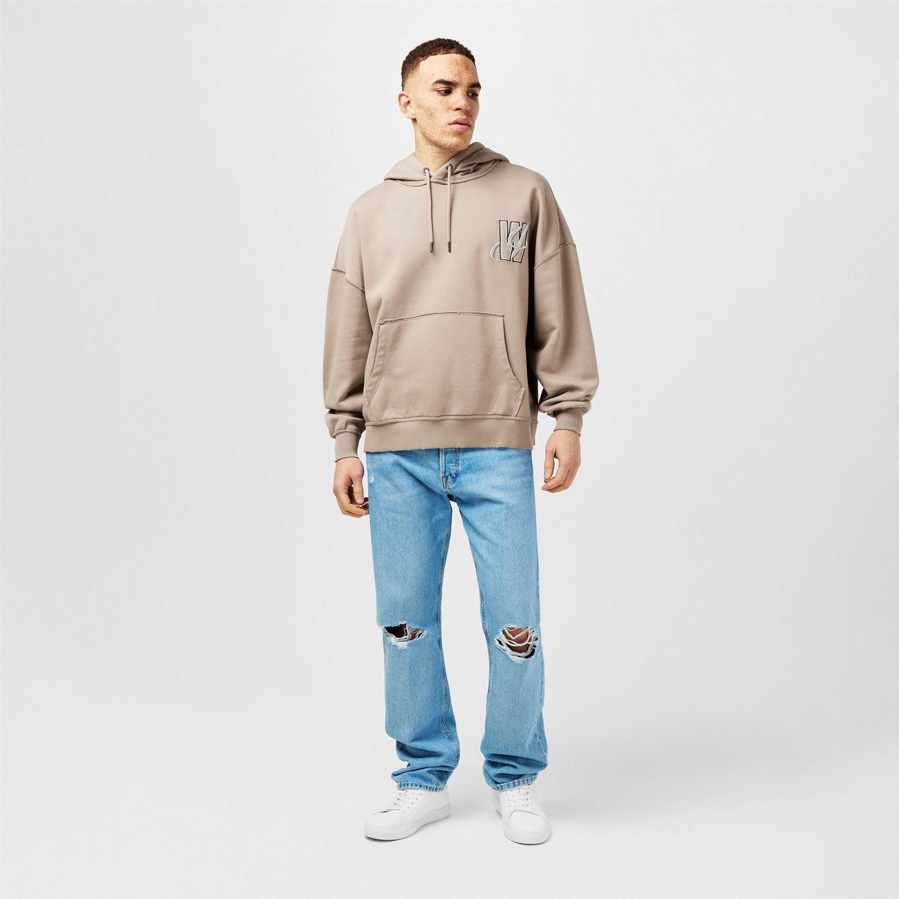 Jack Wills Drawstring Kangaroo Pocket Relaxed Fit Drop Shoulder Long Sleeve Hoodie