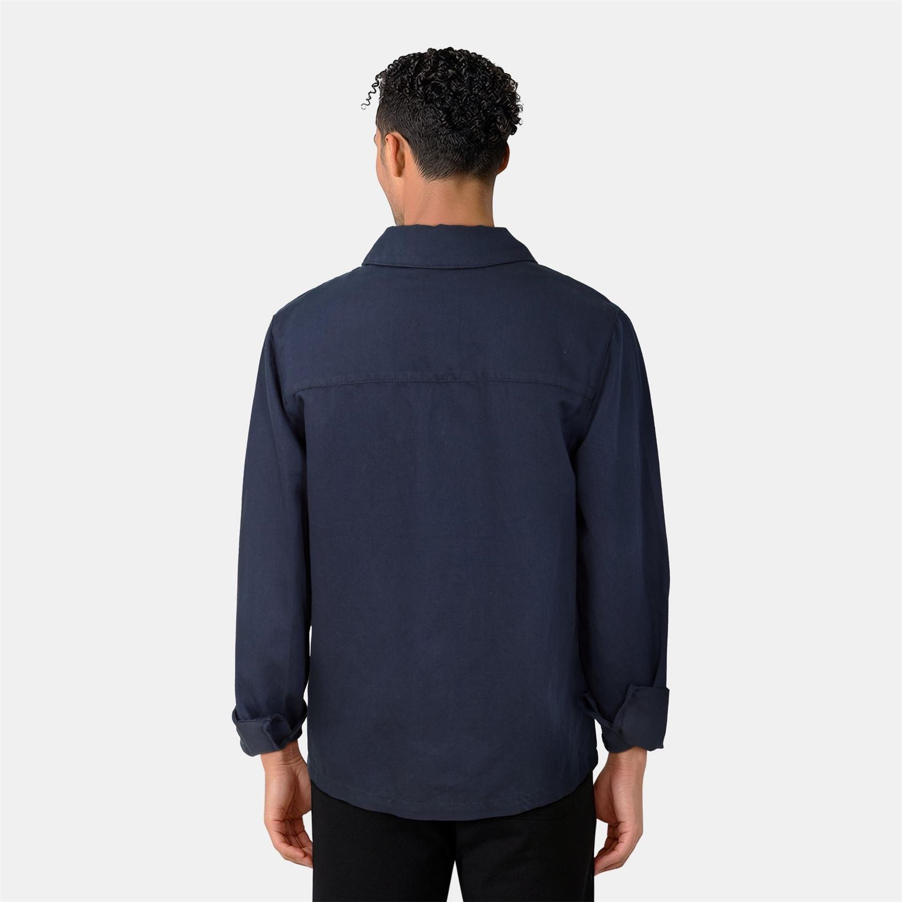 Lyle and Scott Linen Blend Long Sleeve Oversized Fit Overshirt