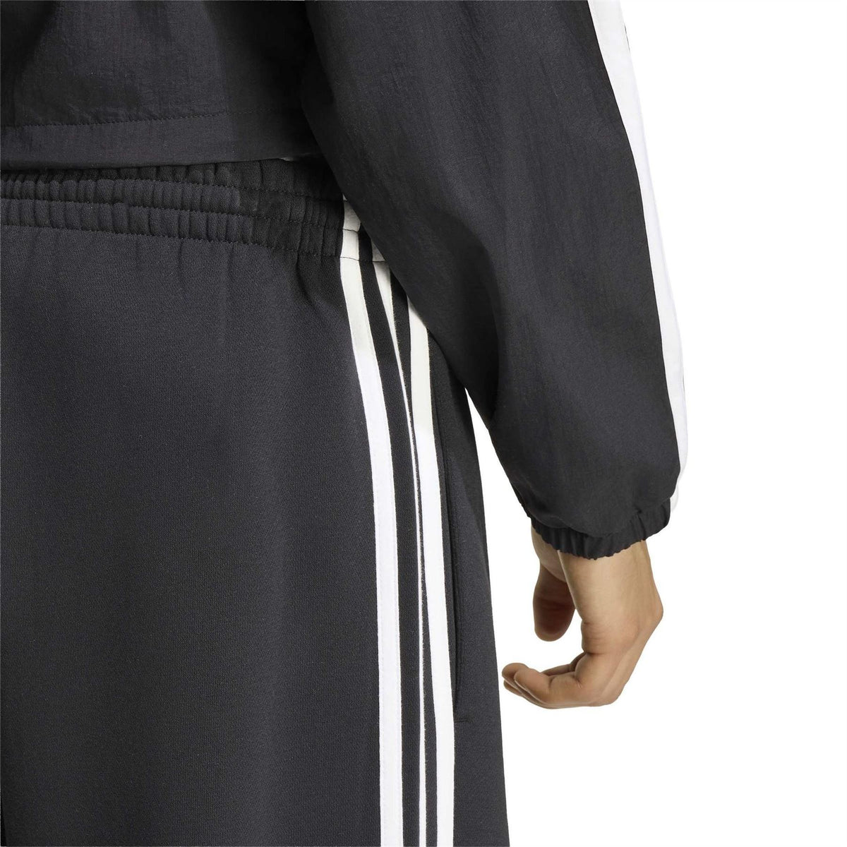 adidas Essentials 3 Stripes Fleece Open Hem Woven Tracksuit Bottoms