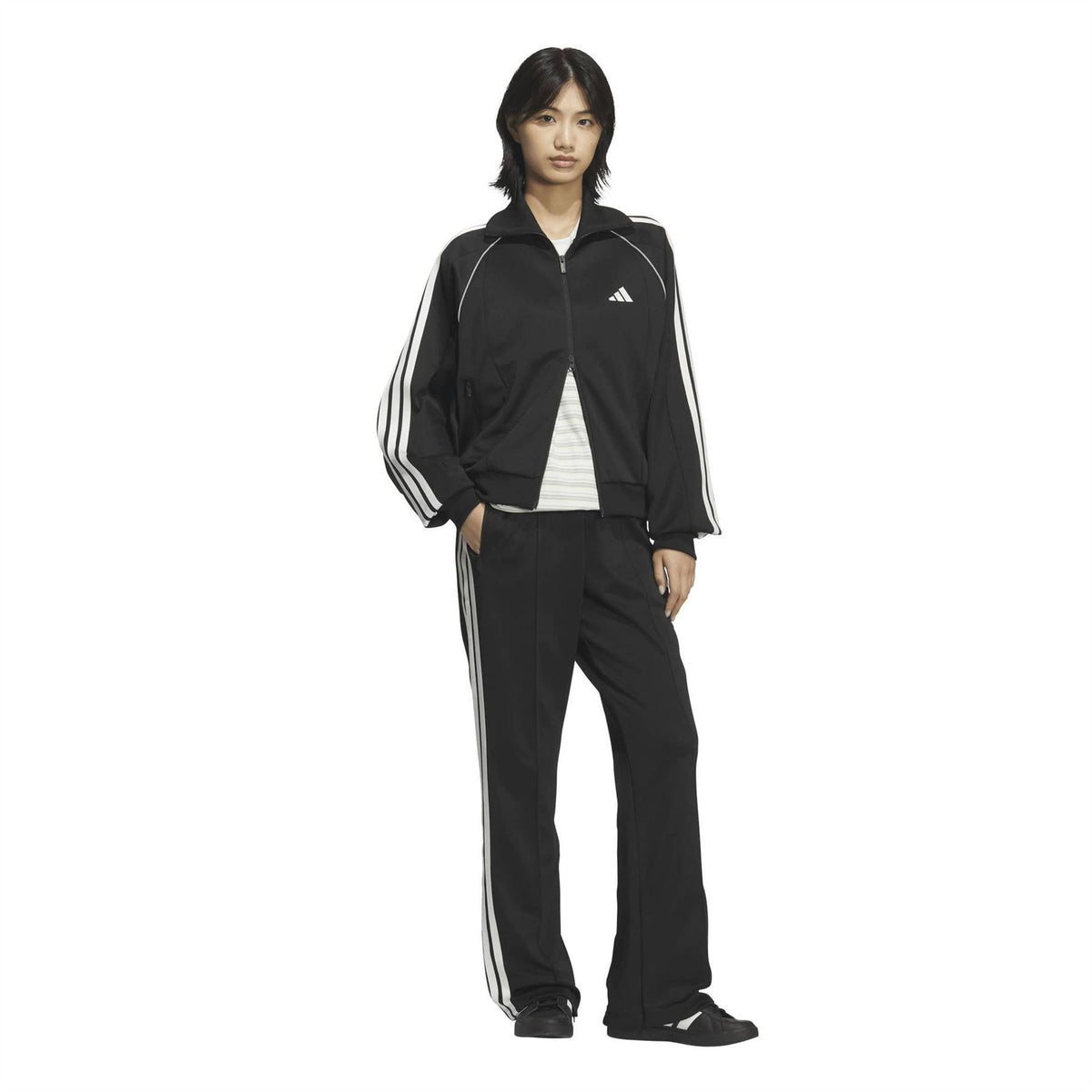 adidas Athletic Funnel Neck High Collar Long Sleeve Top