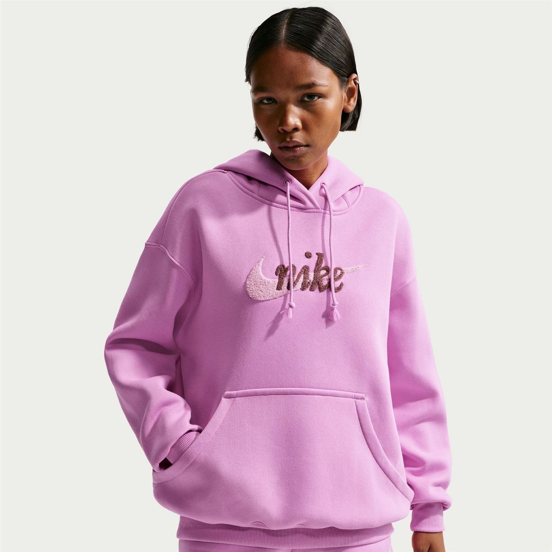Nike Lacoste Lettering Hooded Neck Oversize Sweatshirt