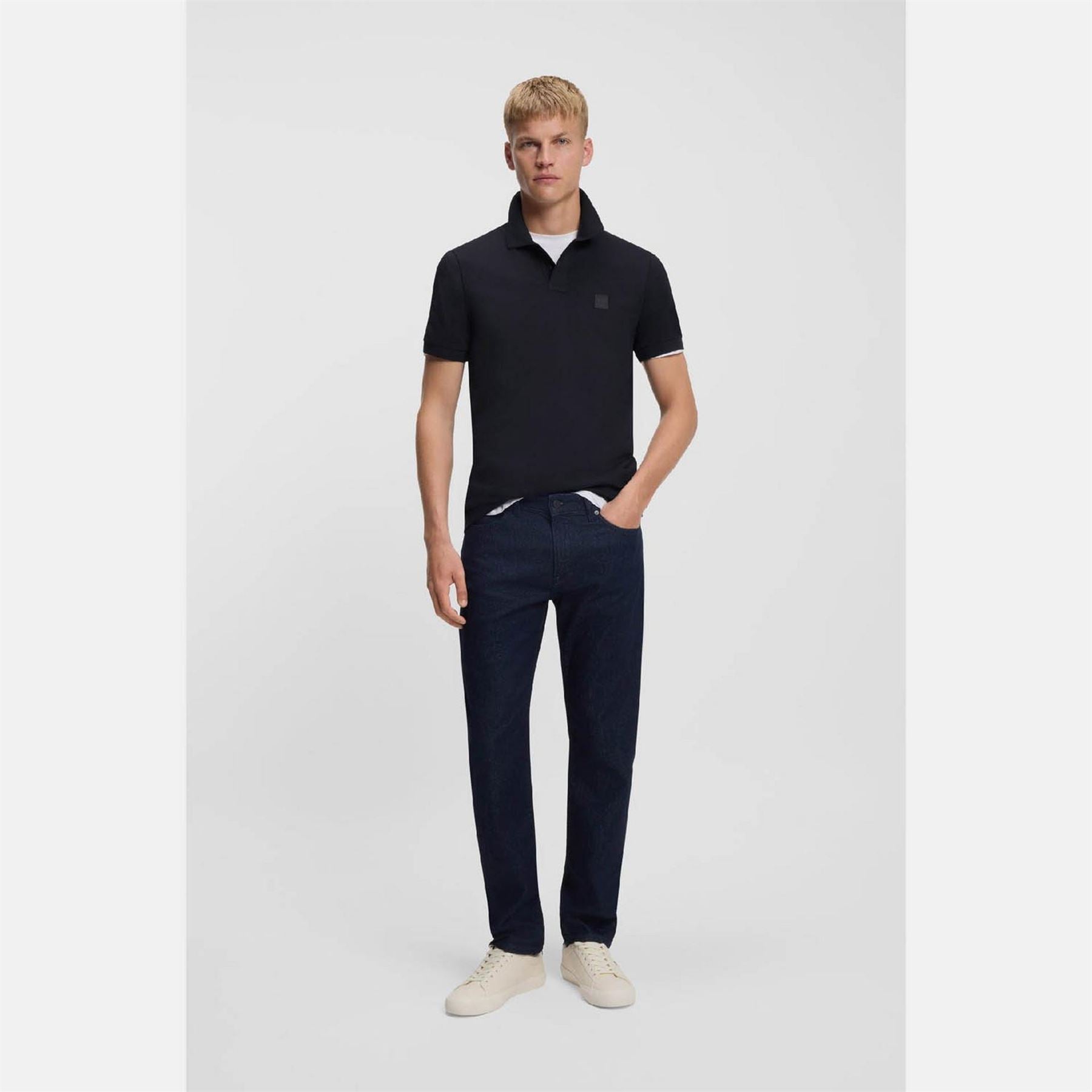 Boss Collared Neck Button Placket Polo Shirt