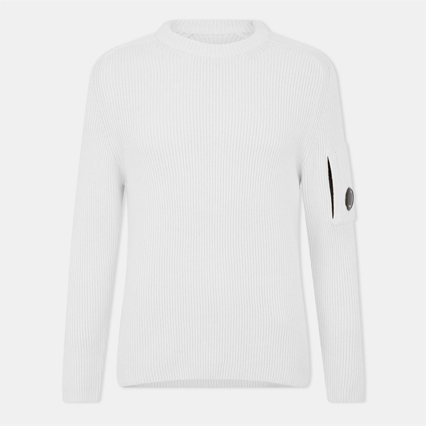 CP Company Rubber Badge Crew Neck Raglan Sleeve Sweater