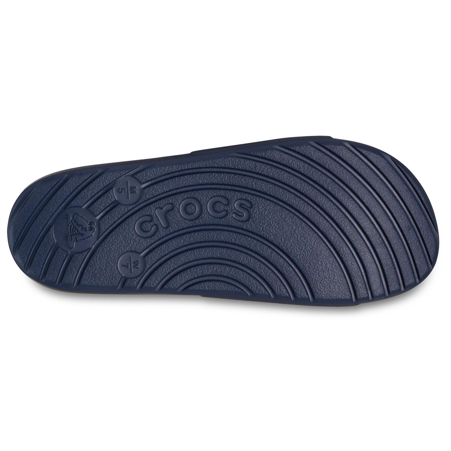Crocs Logo Print Open Toe Flat Heel Slides