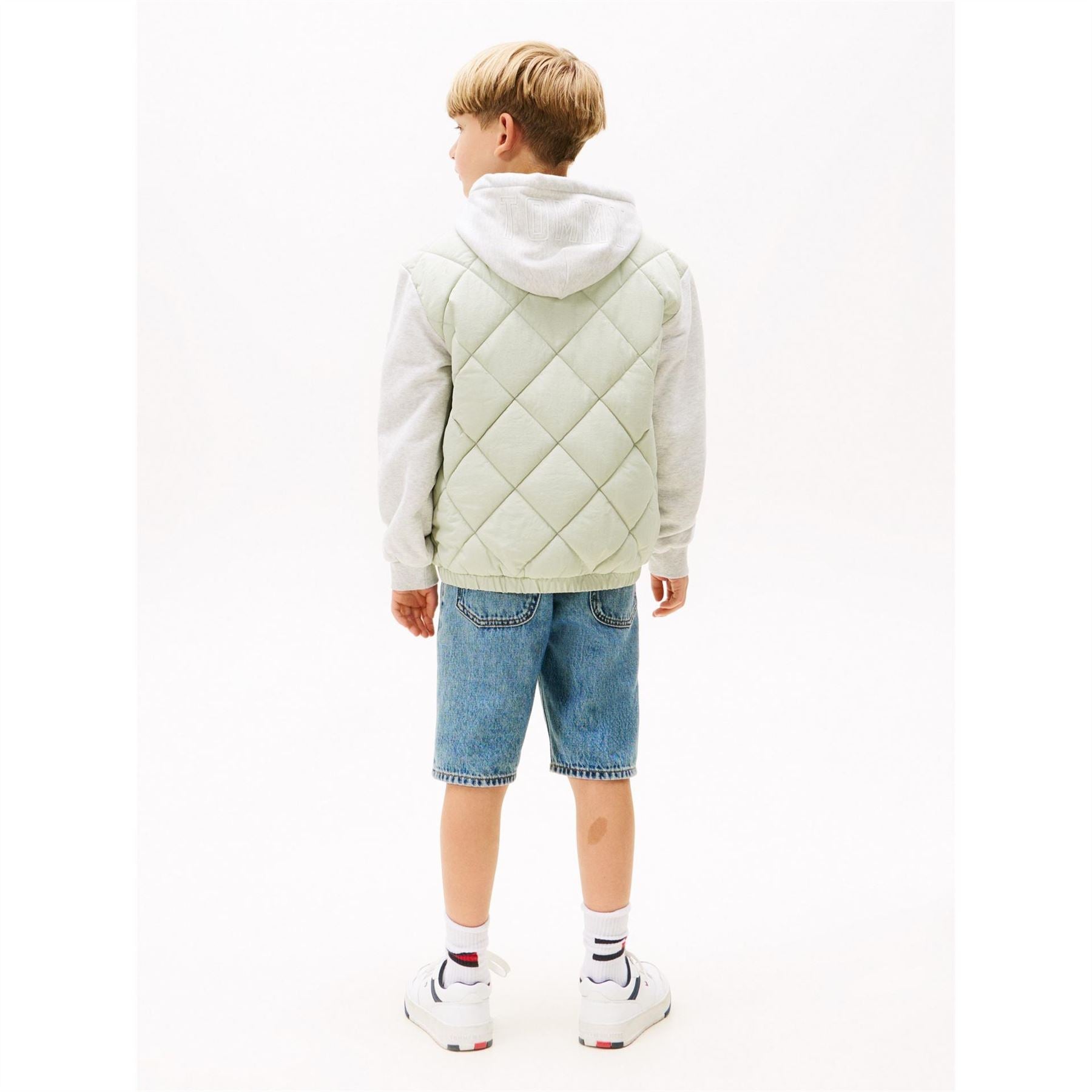 Tommy Hilfiger Hooded Neck Quilted Puffer Jacket with Ribbed Cuff