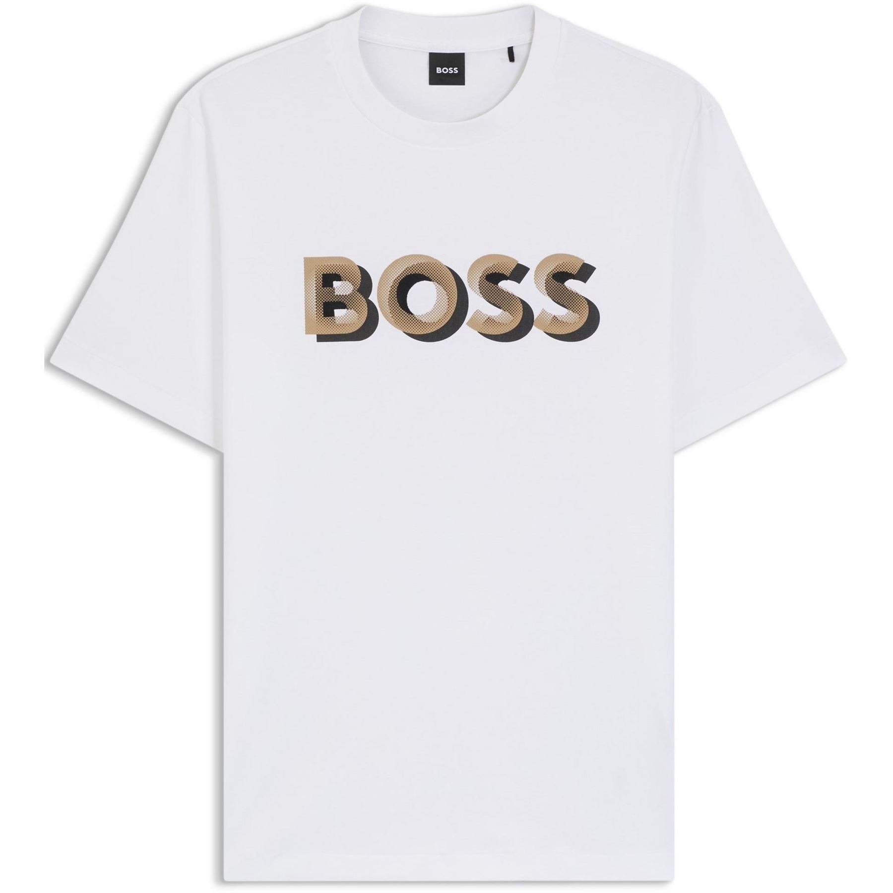 Boss Thompson Contrasting Logo Cotton Short Sleeve T Shirt