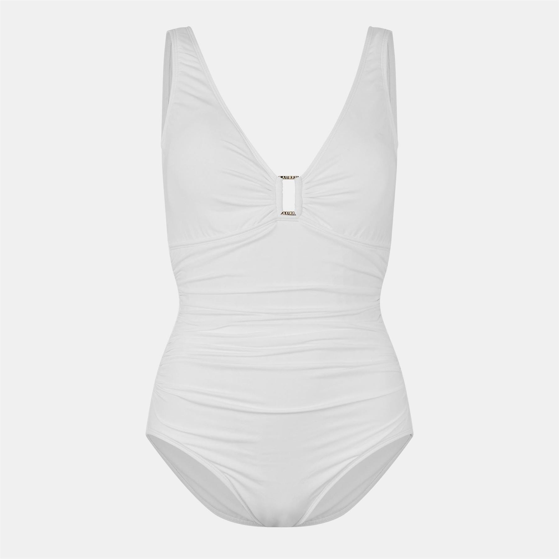 Lauren by Ralph Lauren Ring Detail Plunge Swimsuit
