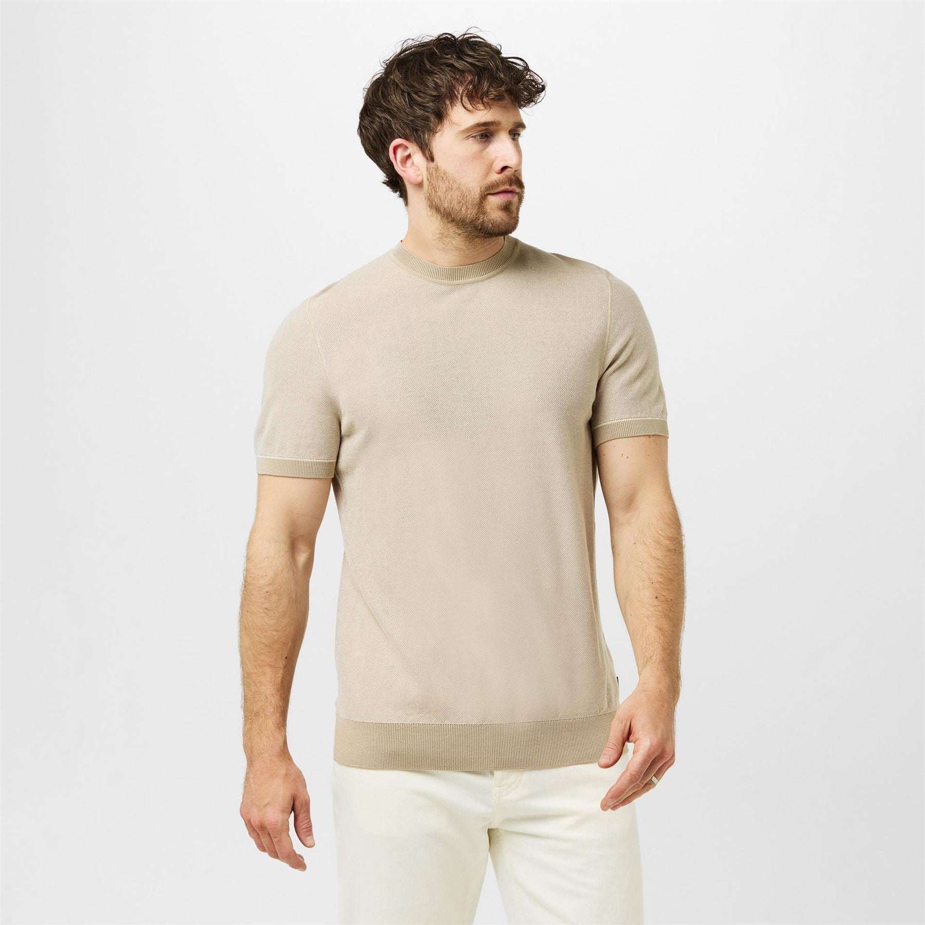 Boss Regular Fit Crew Neck Short Sleeve Sweater
