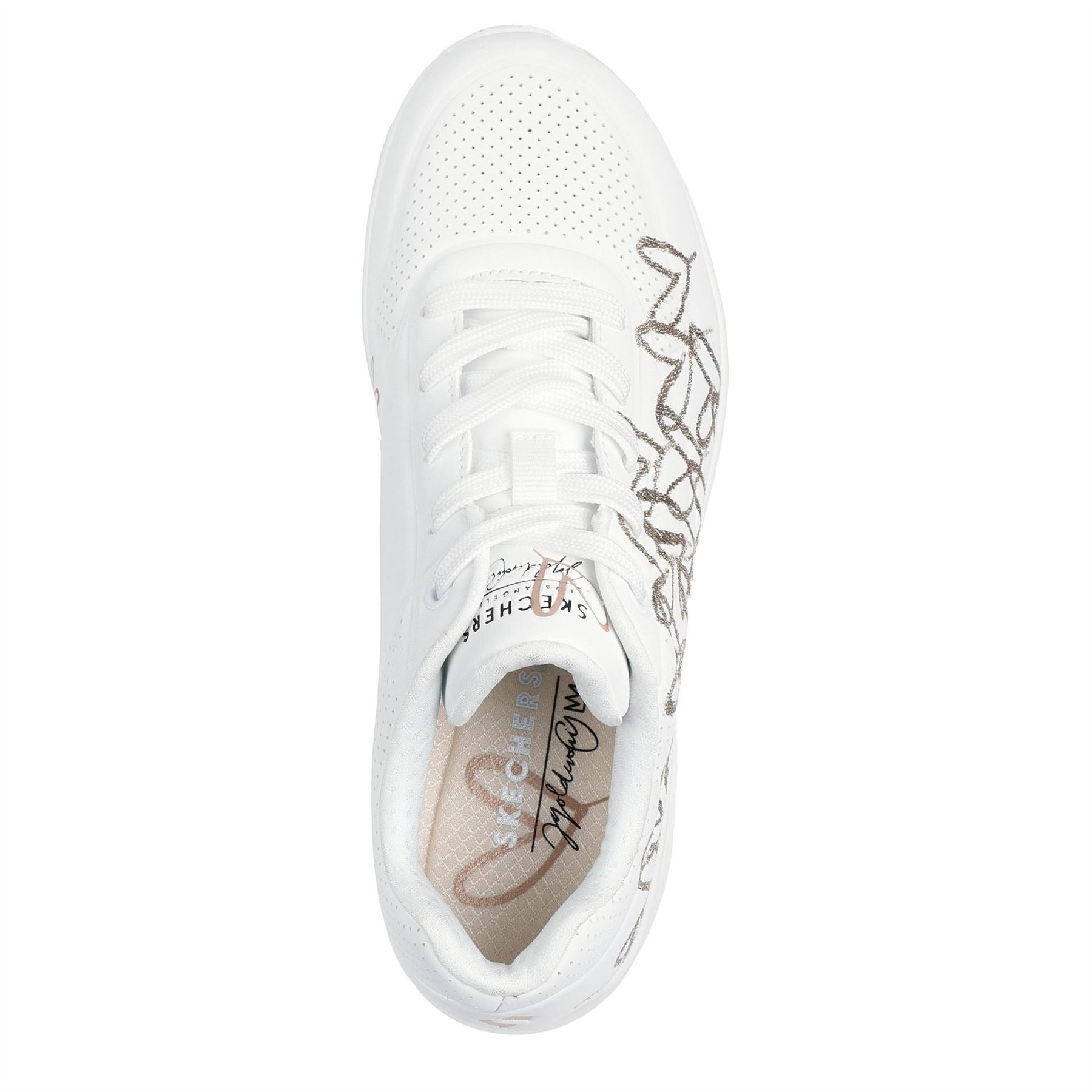 Skechers Womens Mylar Embroidery Heart De Low Top Trainers