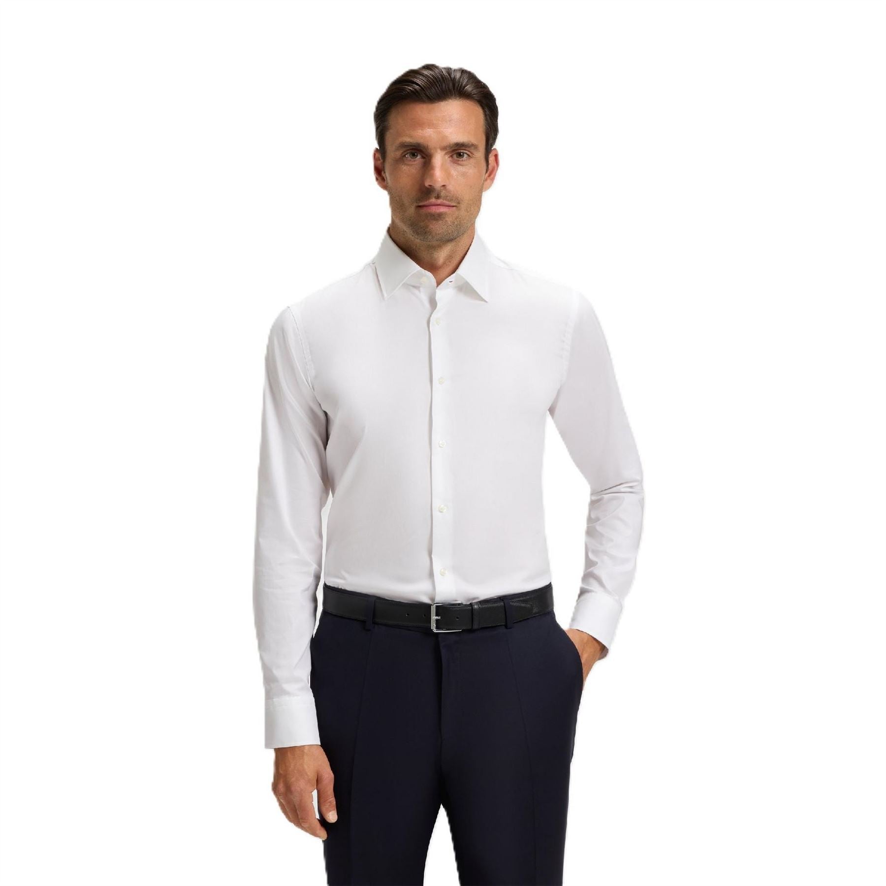 Boss Joe Collared Neck Point Collar Long Sleeve Shirt