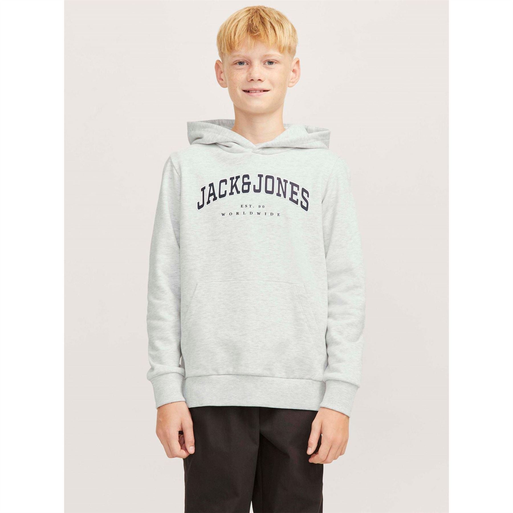 Jack and Jones Lettering Hooded Neck Long Sleeve Varsity Sweatshirt