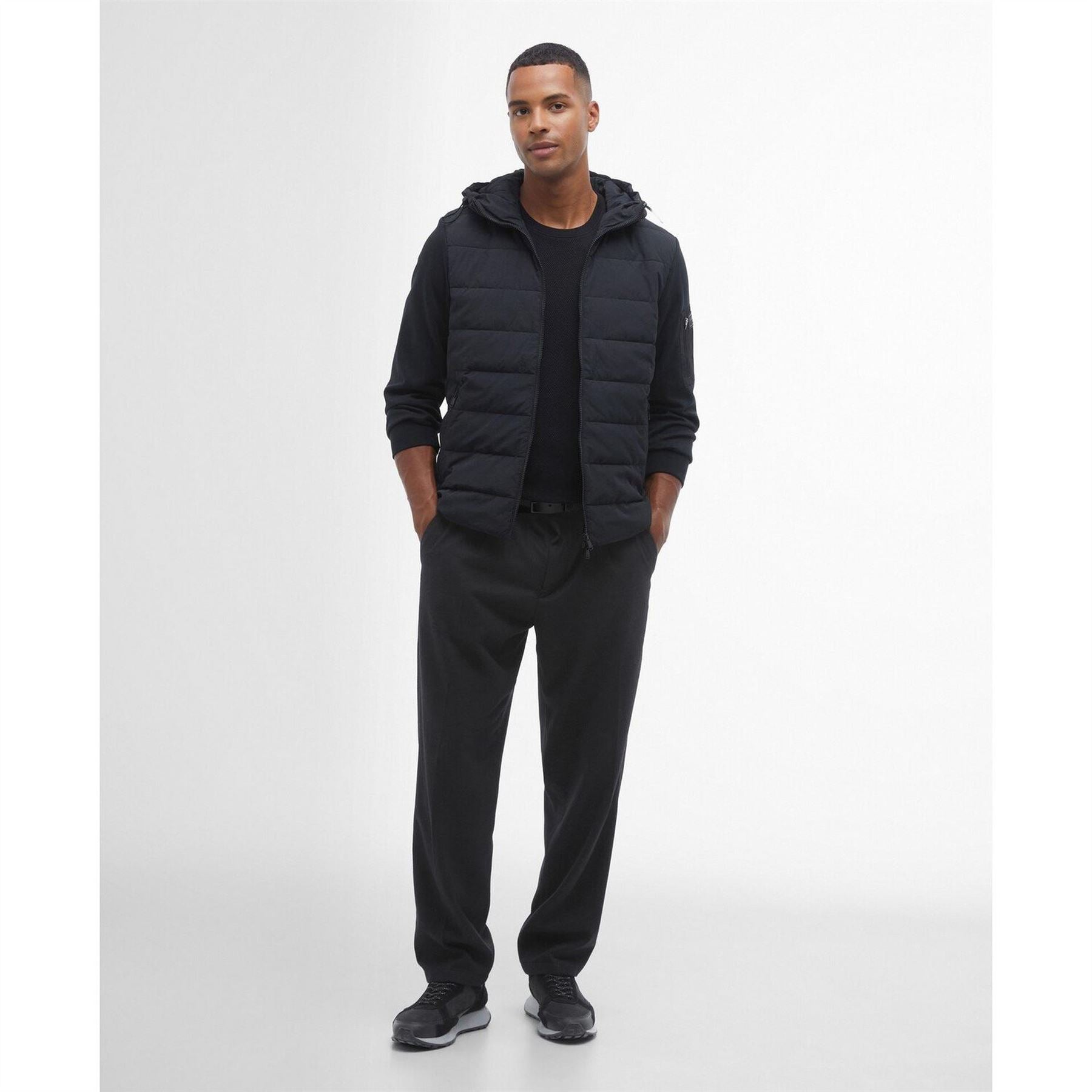 Barbour International Stanley Hooded Quilted Hybrid Jacket