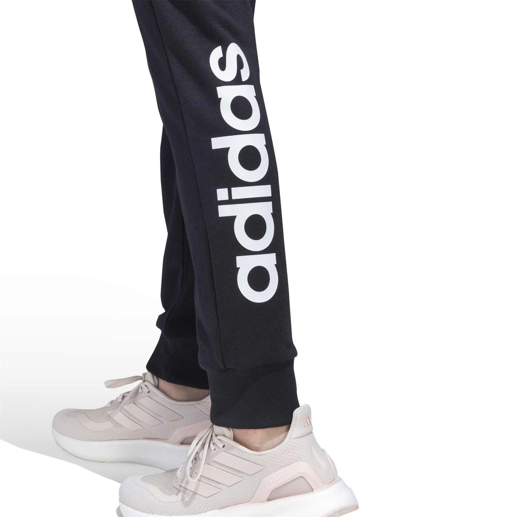 adidas Womens Linear Slim Fit Cotton Joggers