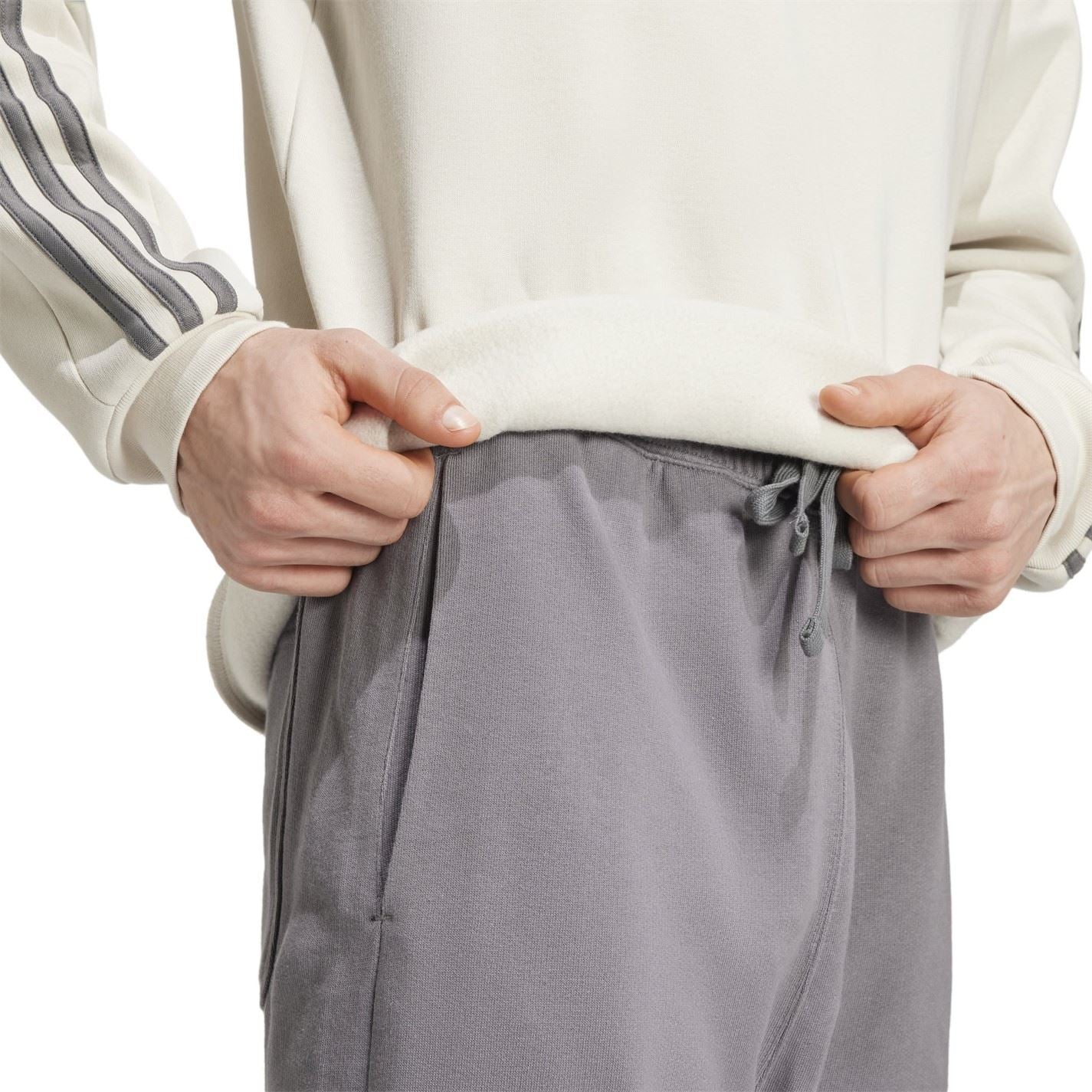 adidas Mens Essentials Crew 3 Stripes Pullover Sweatshirt