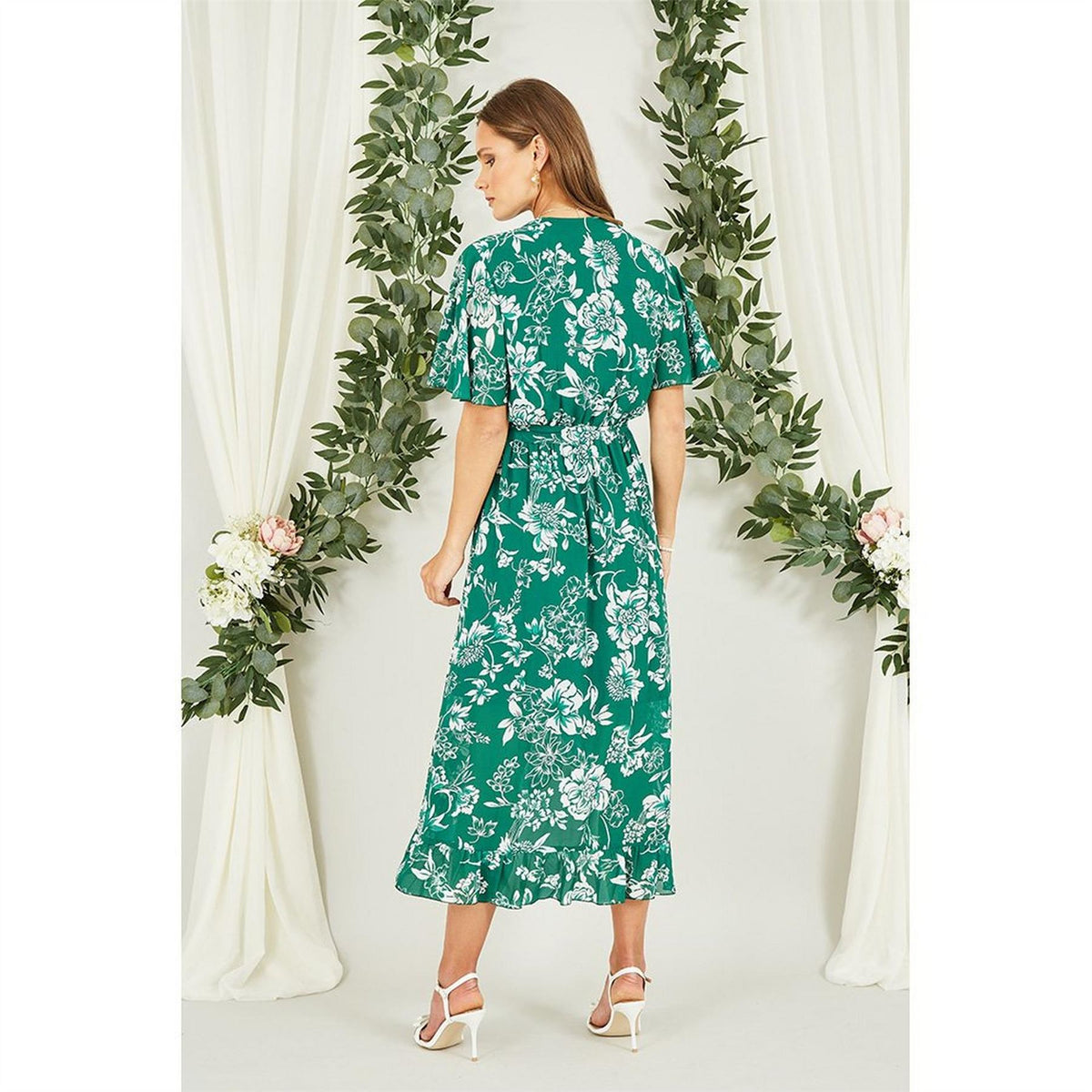 Mela London Floral Wrap Midi Dress