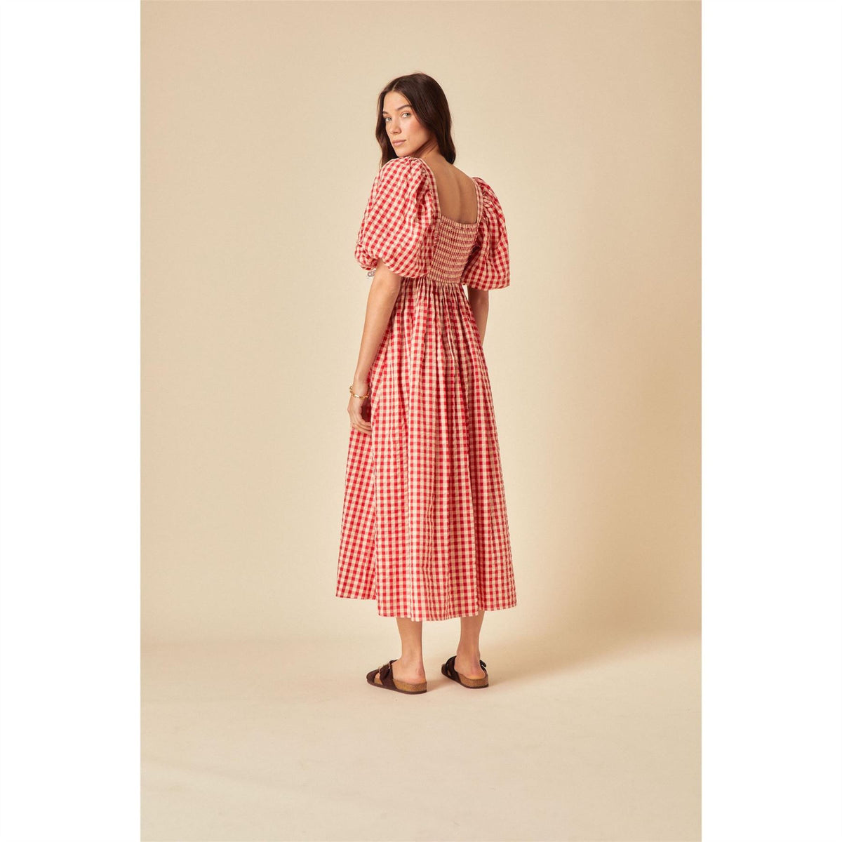 Nobodys Child Nova Square Neck Short Sleeve Midi Dress