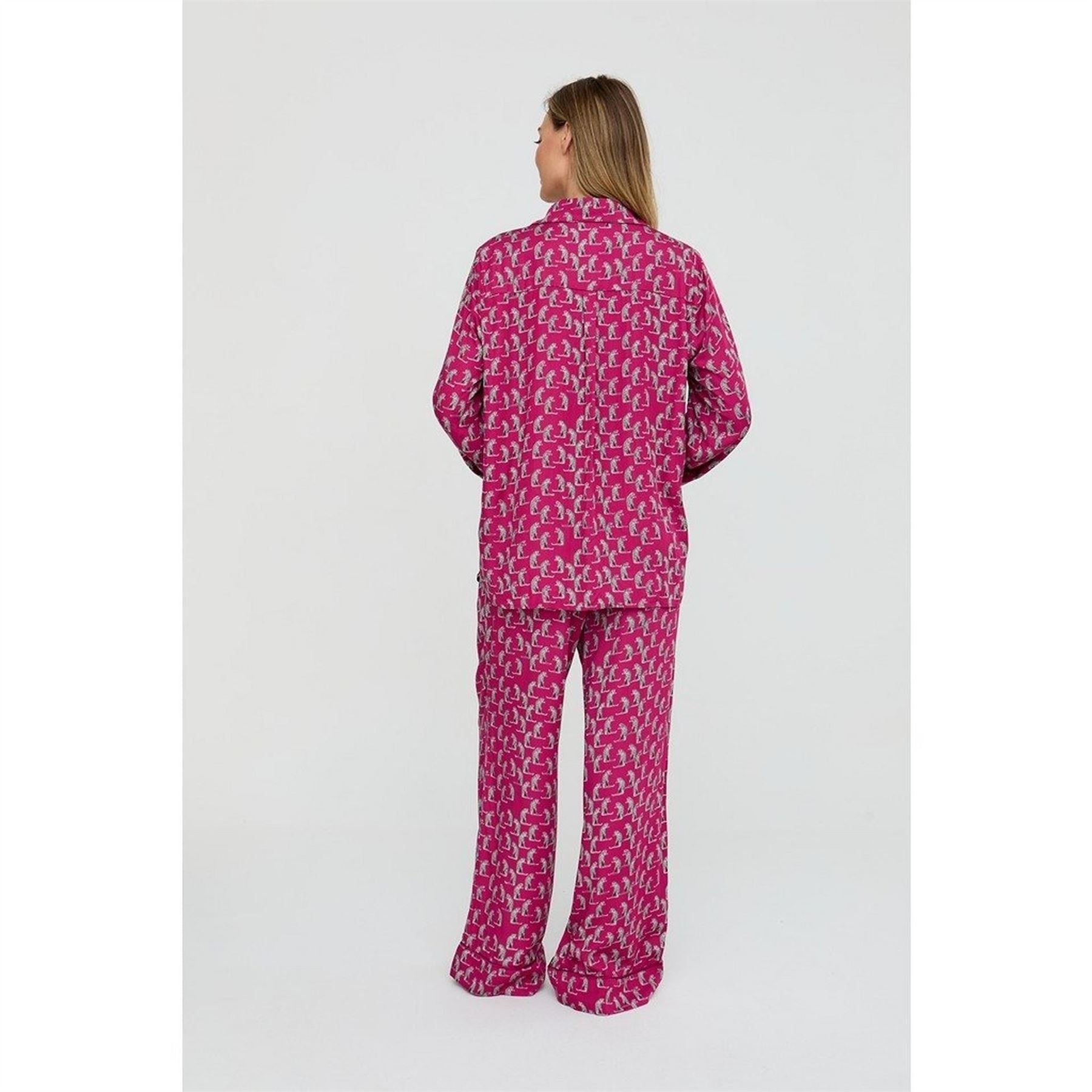 Lily and Lionel And Lionel Evie Long Sleeve Leopard Print Pyjama Set In Pink
