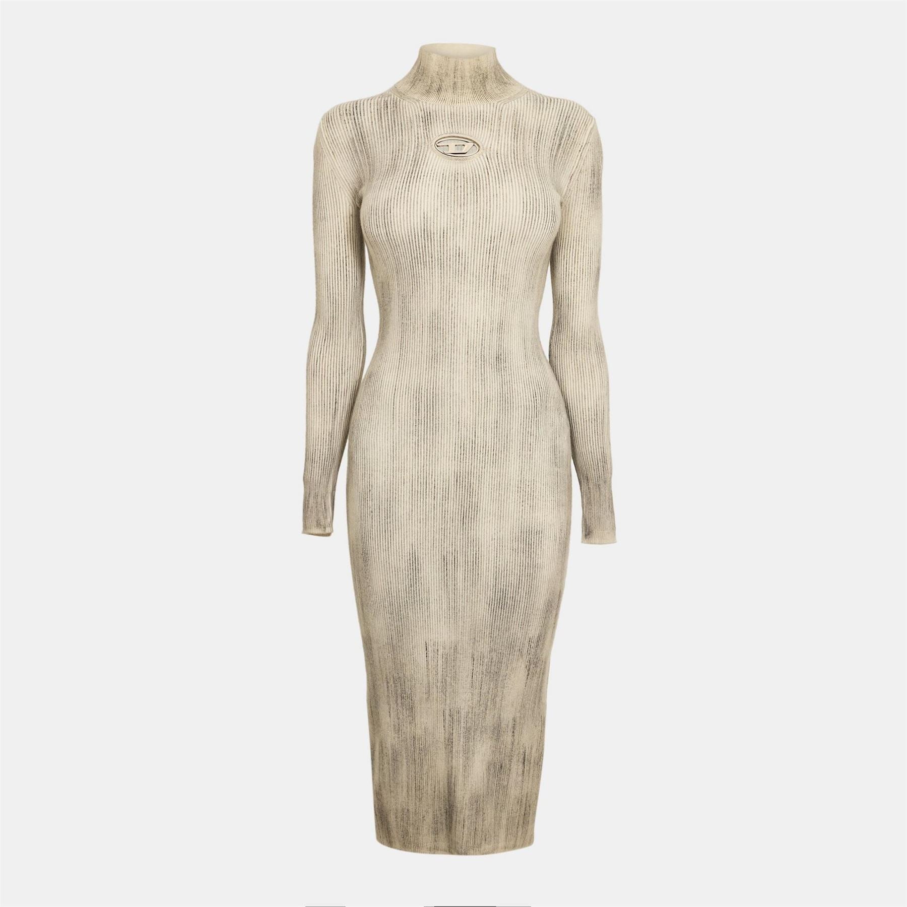 Diesel Zary C High Neck Long Sleeve Maxi Dress